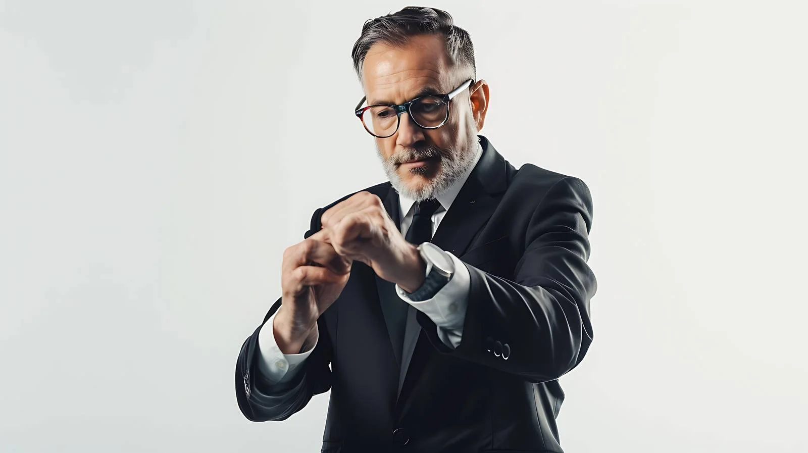 Businessman Time Checking Office Isolated — free download from Dotvec