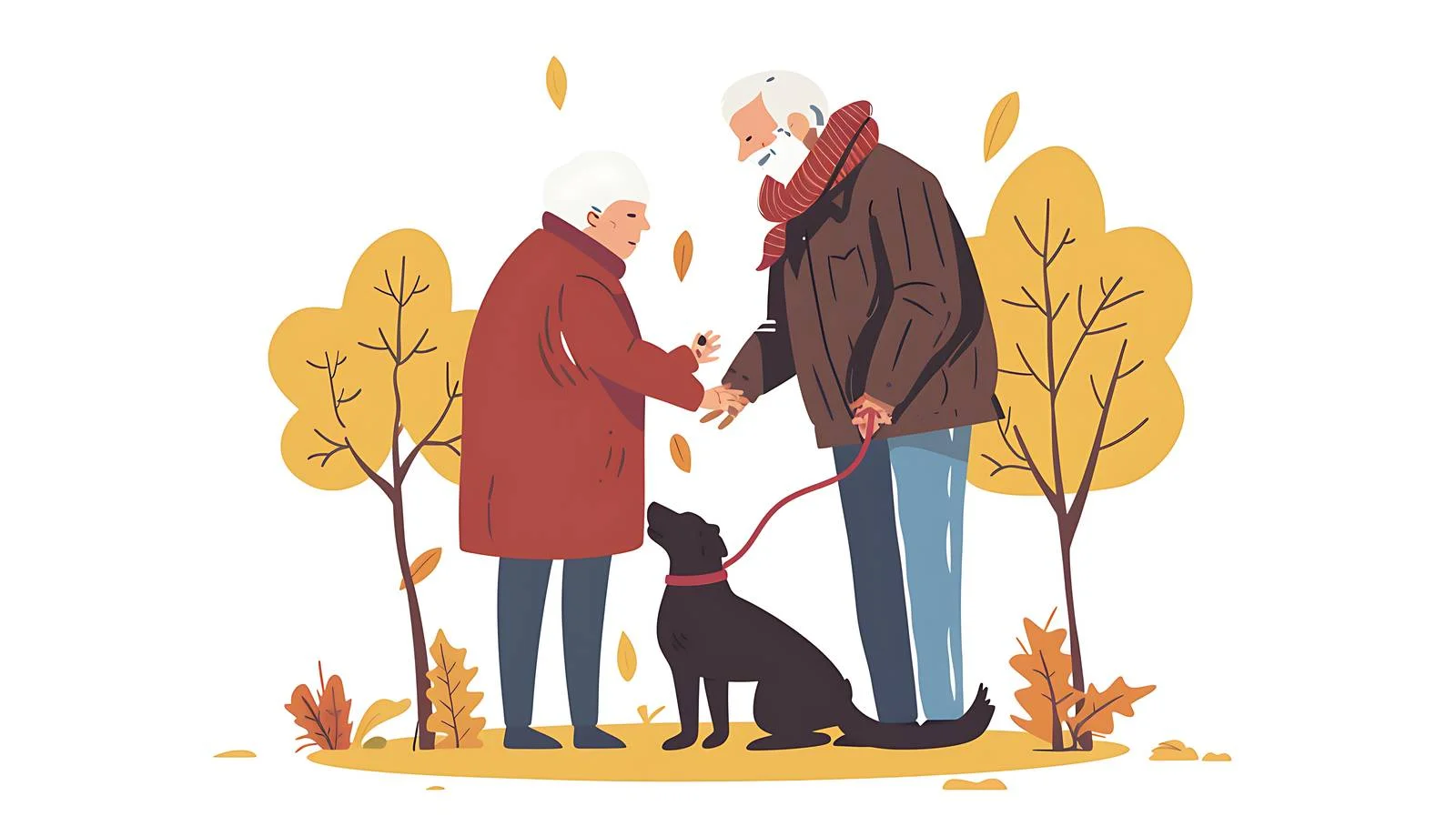 Elderly couple with dog outdoors — free download from Dotvec