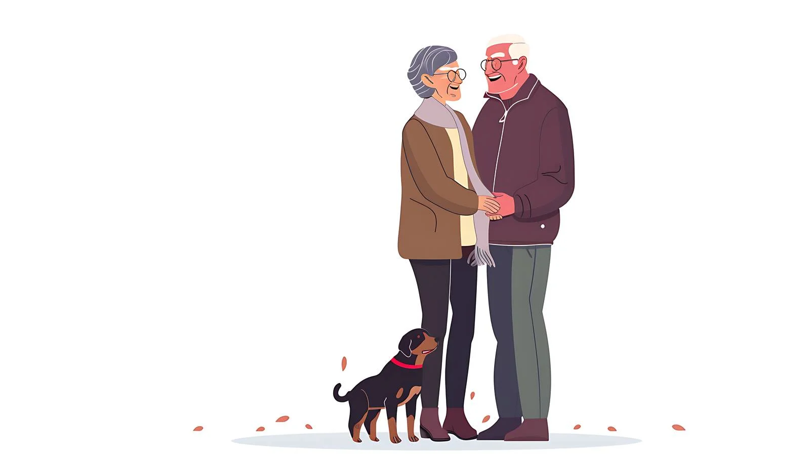 Elderly Couple Petting Dog Outdoors — free download from Dotvec