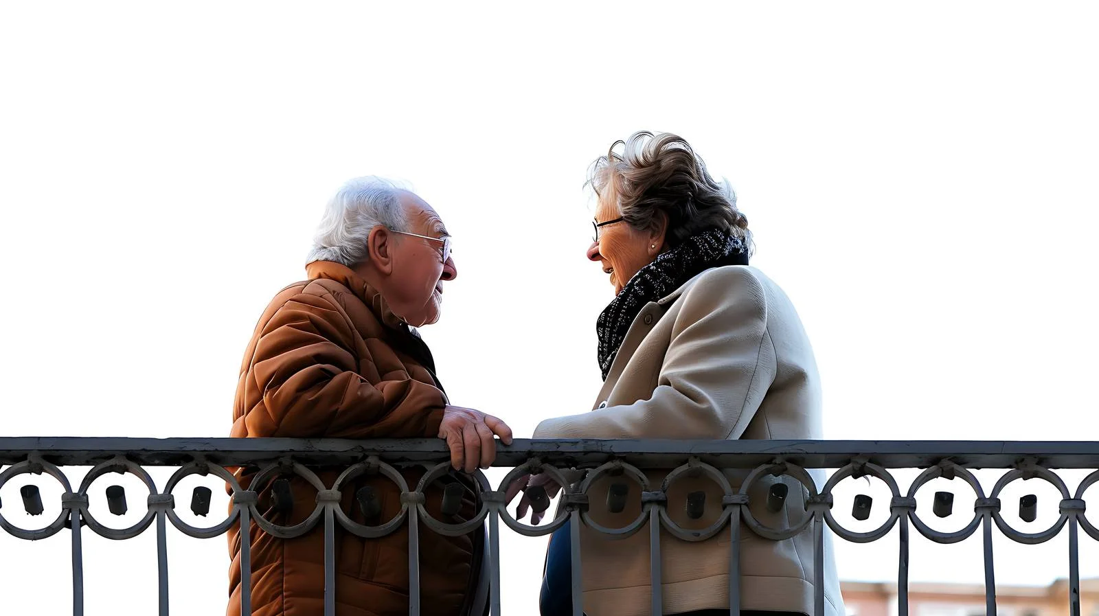Elderly Couple Serene Balcony Conversation — free download from Dotvec