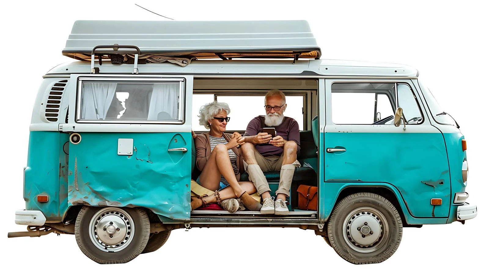 Senior Couple Vintage Van Traveling — free download from Dotvec