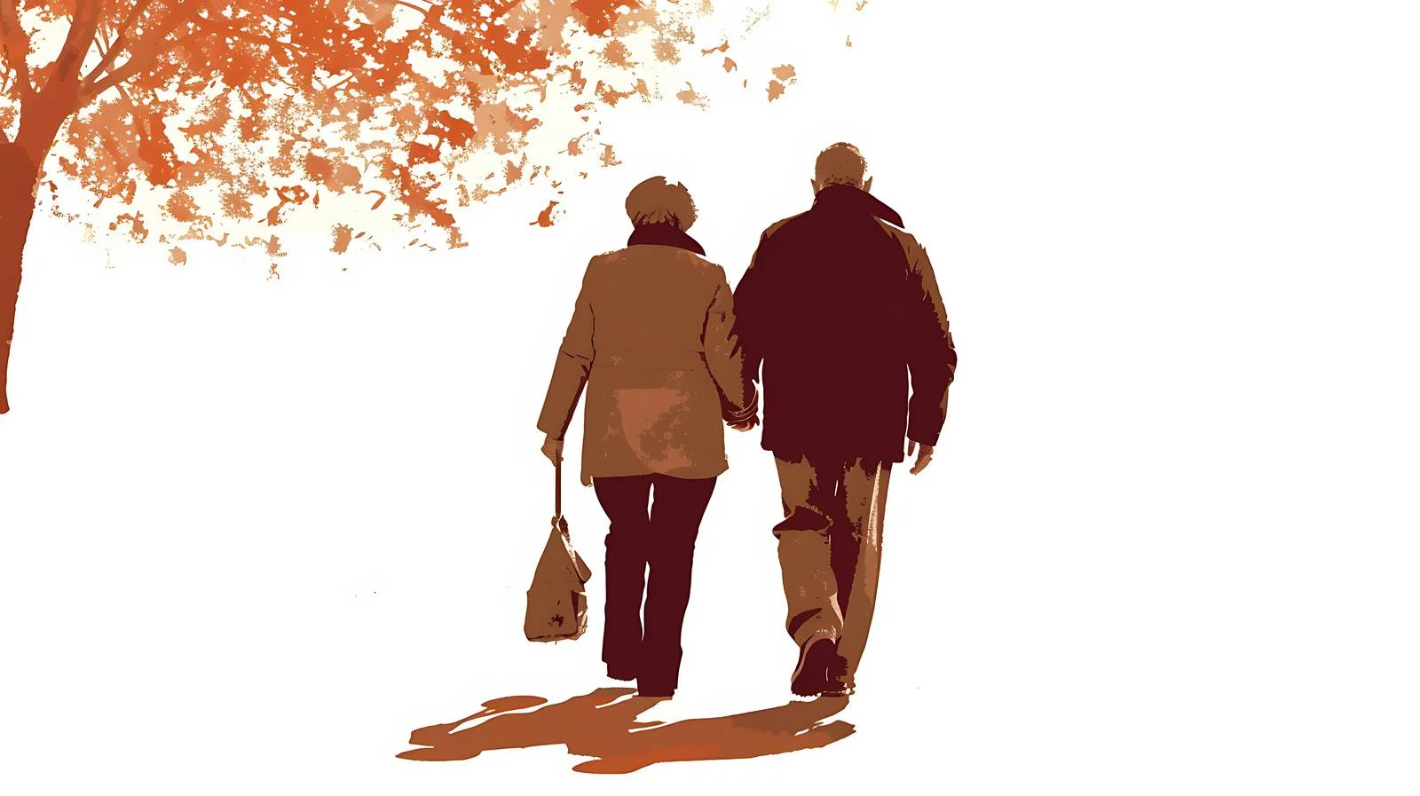 Retiree Couple Strolling Park Rear View — free download from Dotvec