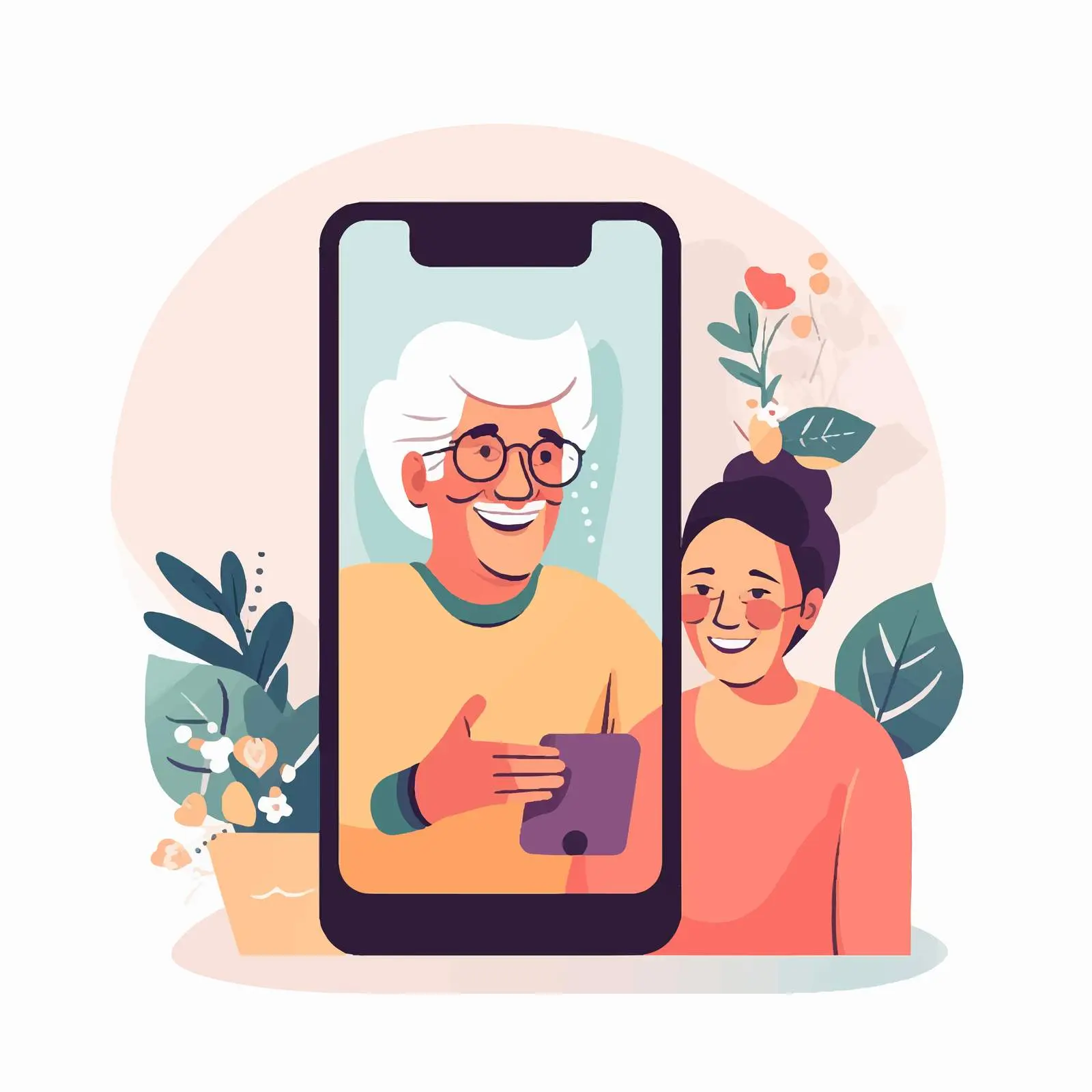 Senior Women Connecting via Online Video Call — free download from Dotvec