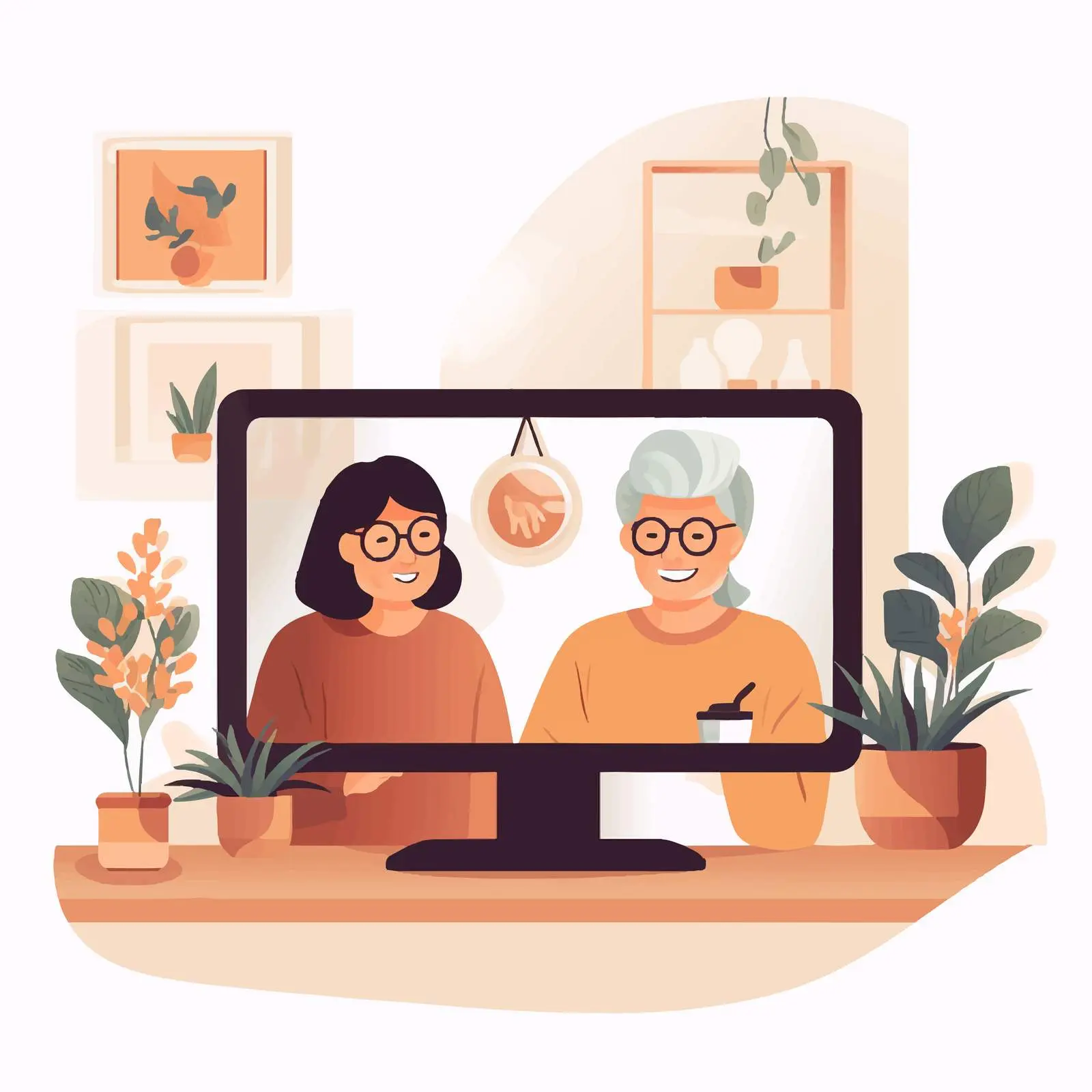 Senior Women Connecting Through Video Call — free download from Dotvec