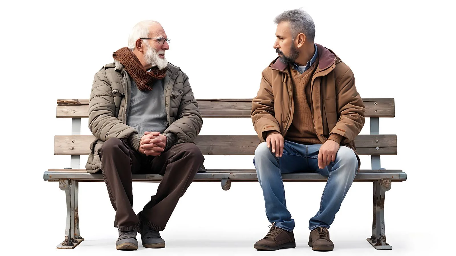 Intergenerational Conversation on Park Bench — free download from Dotvec