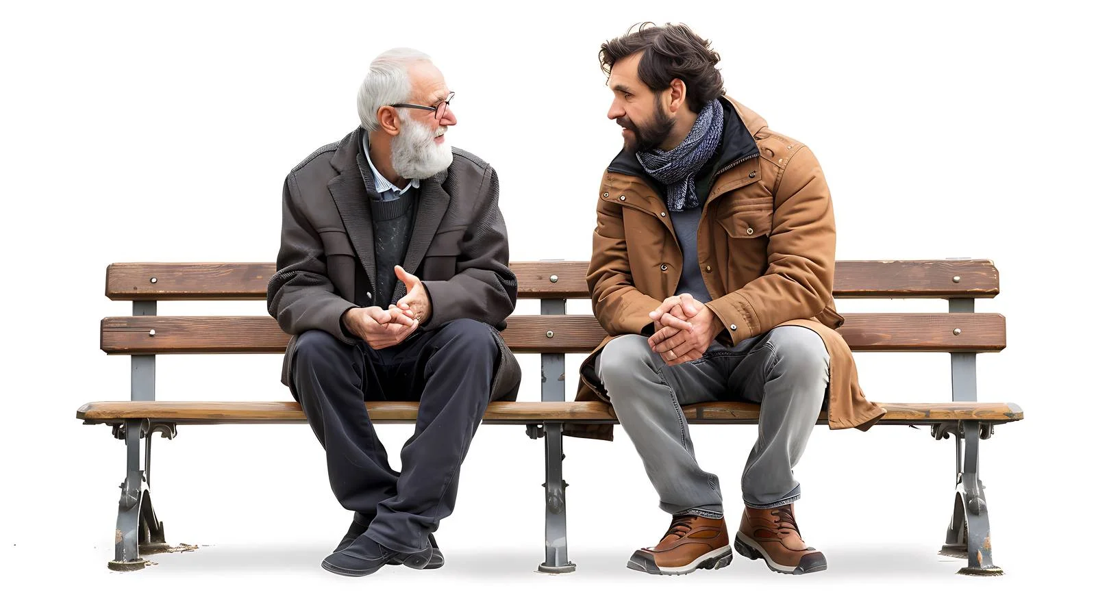 Intergenerational Conversation on Park Bench — free download from Dotvec