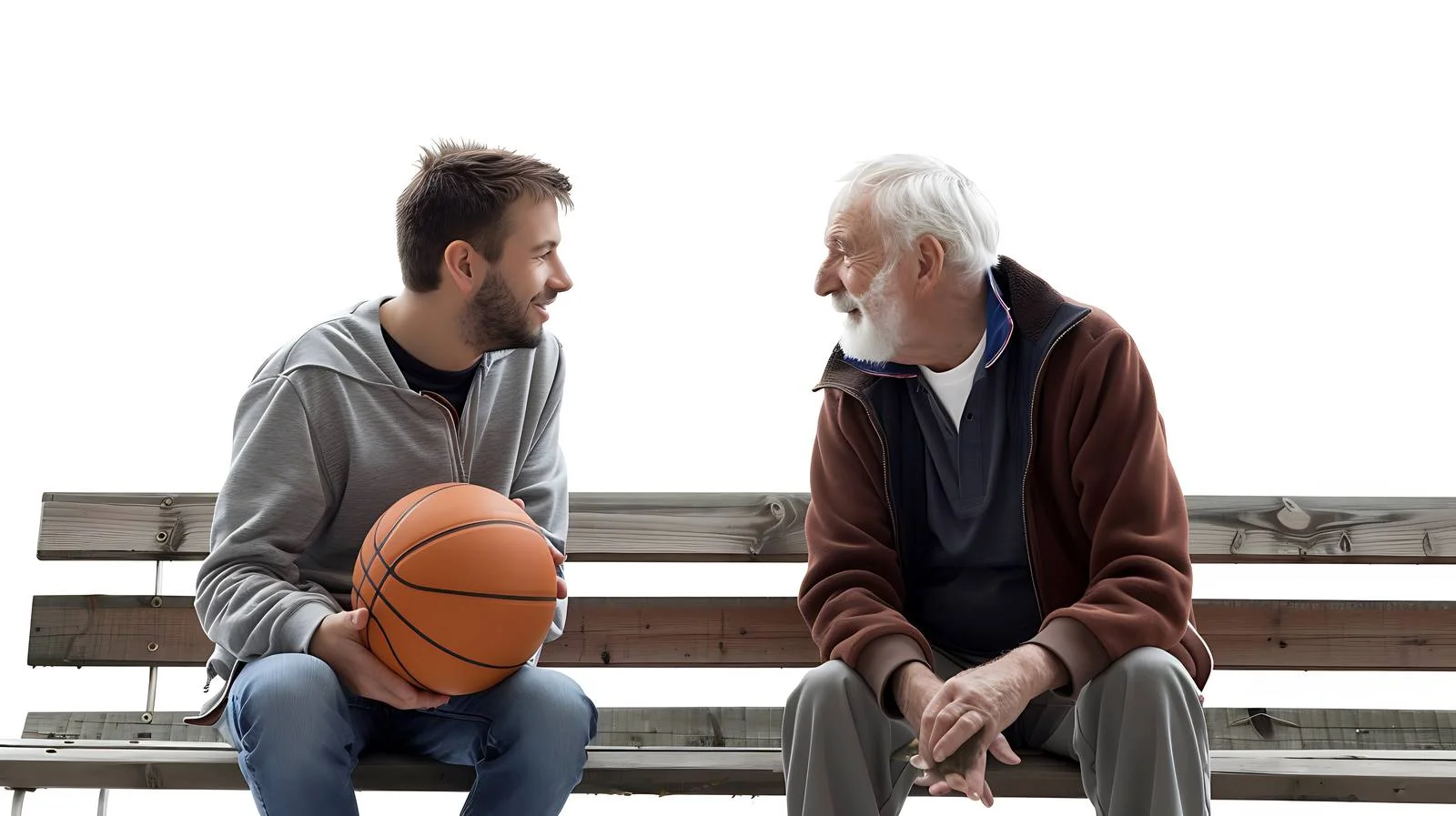Senior Man & Adult Grandson Basketball Chat — free download from Dotvec