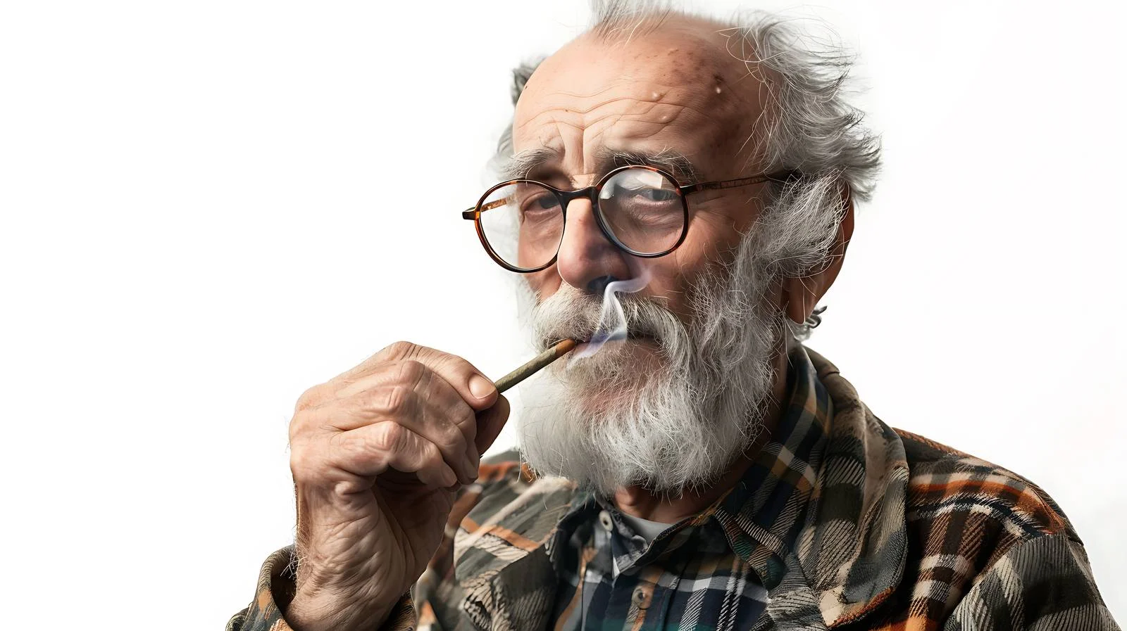 Senior Man Smoking Marijuana at Home — free download from Dotvec