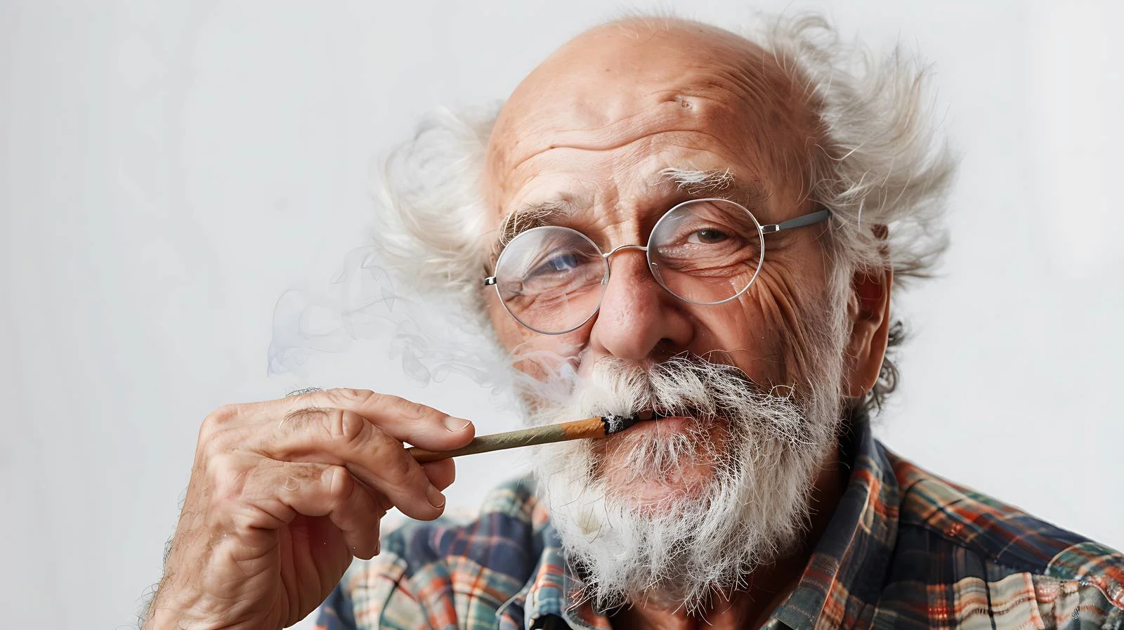 Senior Man Smoking Marijuana at Home — free download from Dotvec
