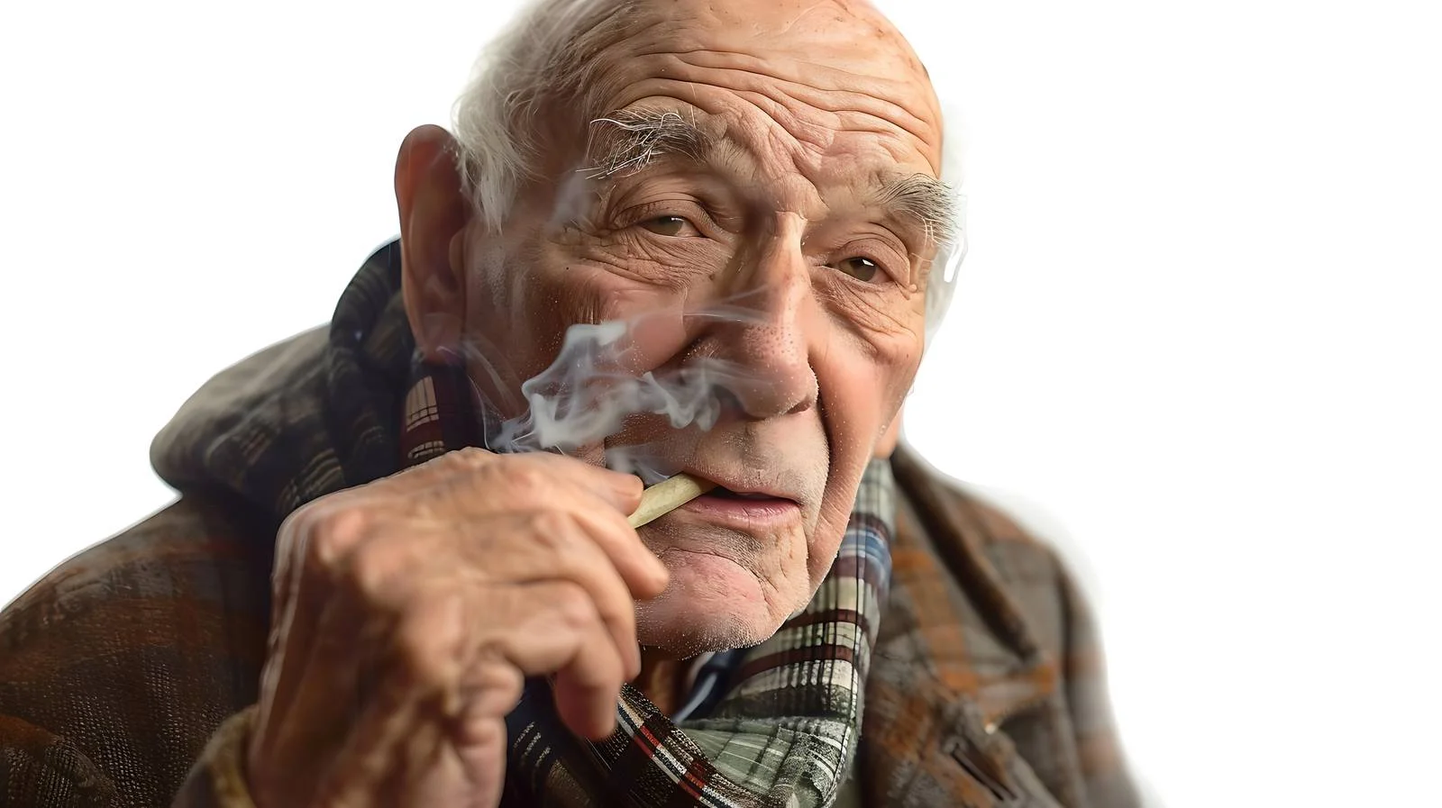 Senior Man Smoking Marijuana at Home — free download from Dotvec