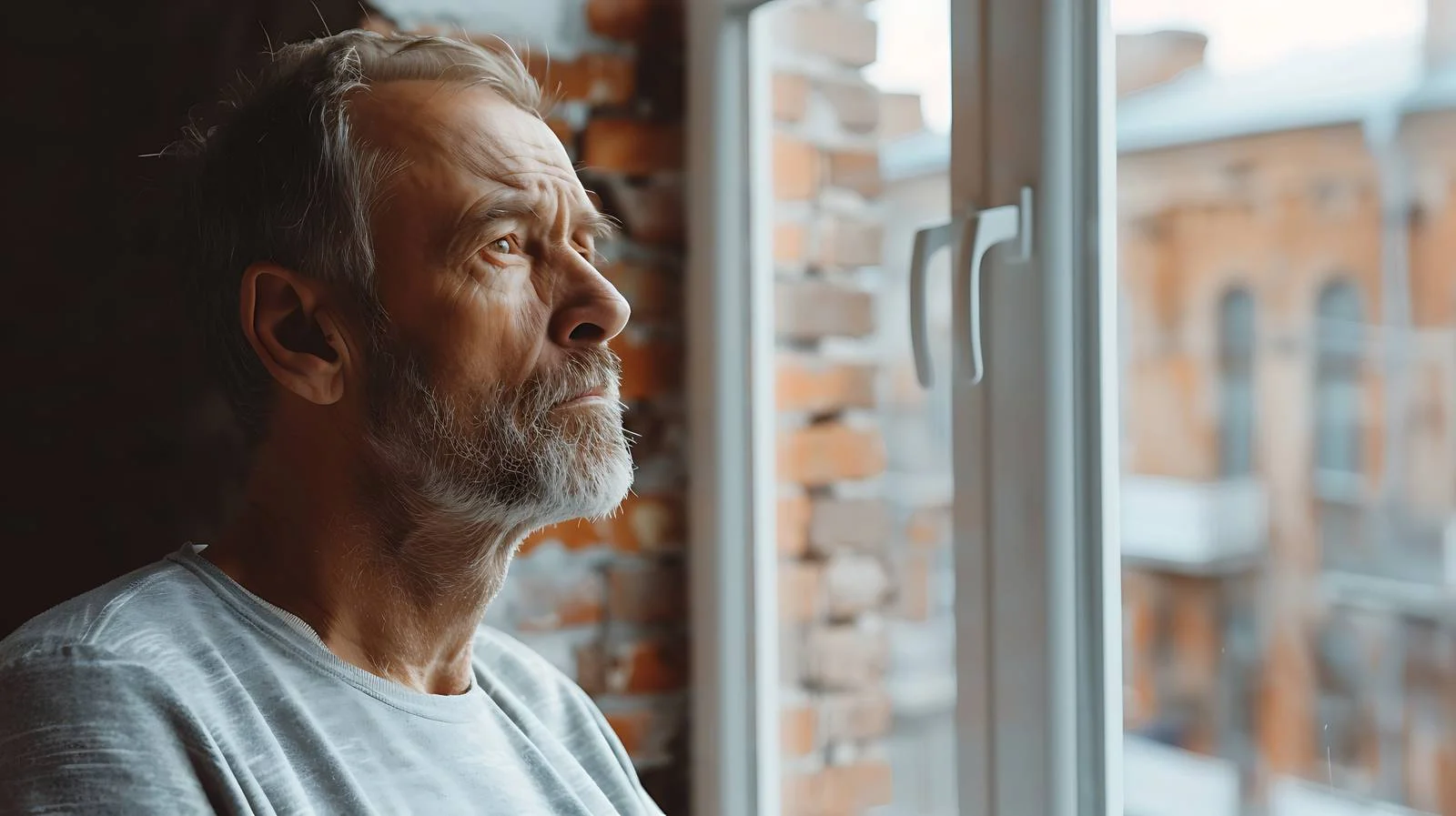 Elderly Man Observing Loft Flat View — free download from Dotvec