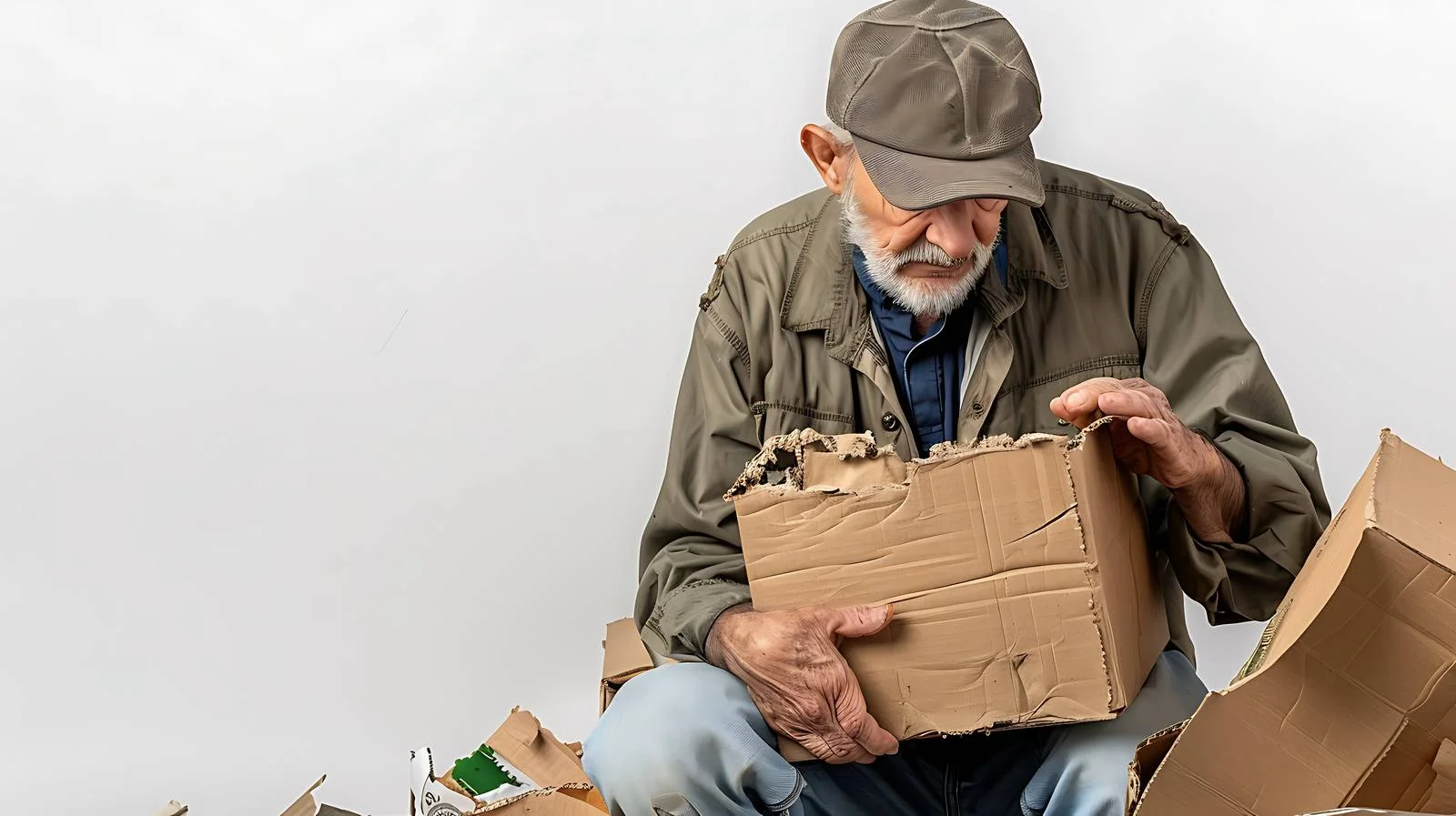 Senior Man Recycling Cardboard — free download from Dotvec