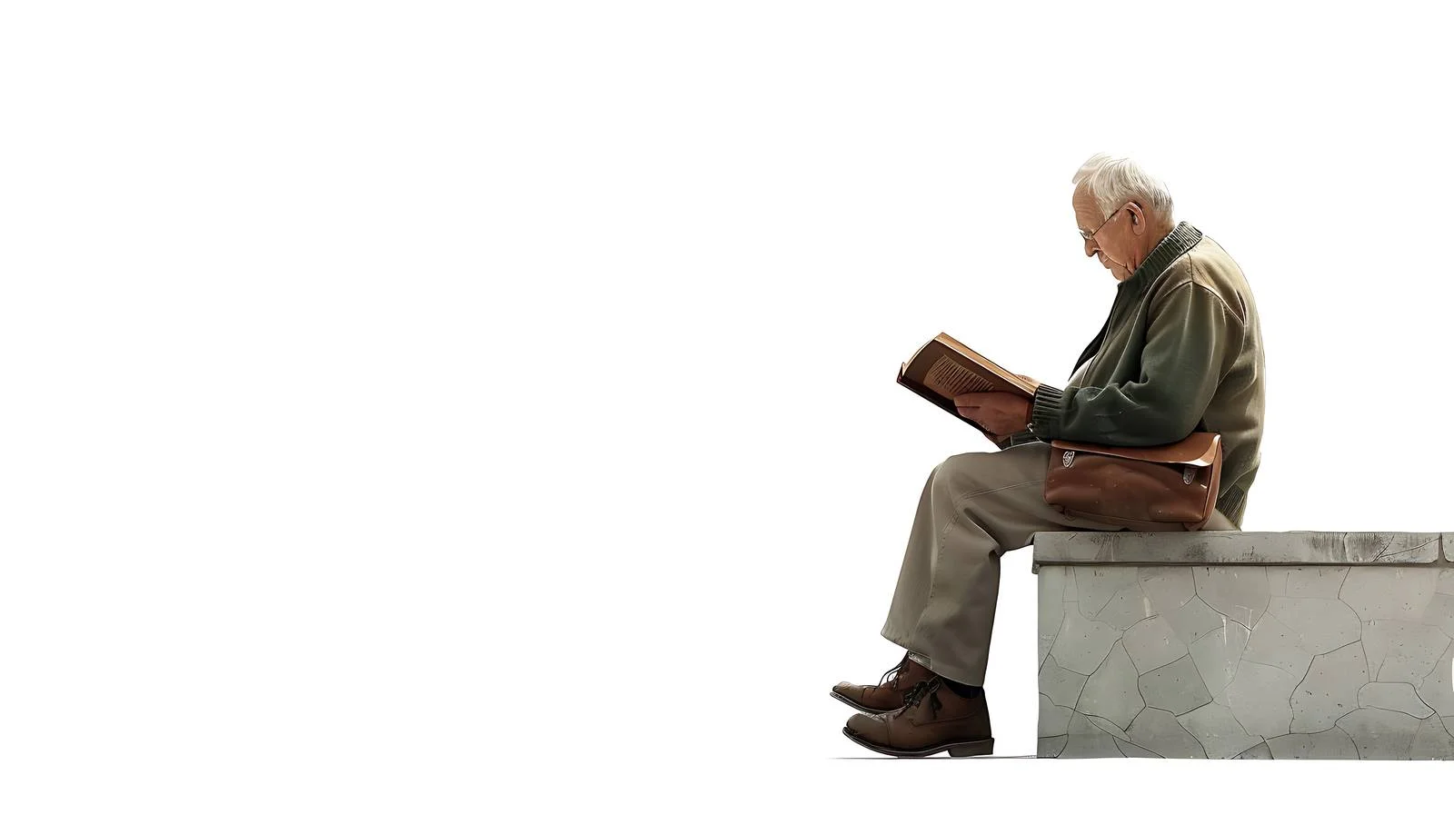 Elderly Gentleman Enjoying Reading Outdoors — free download from Dotvec