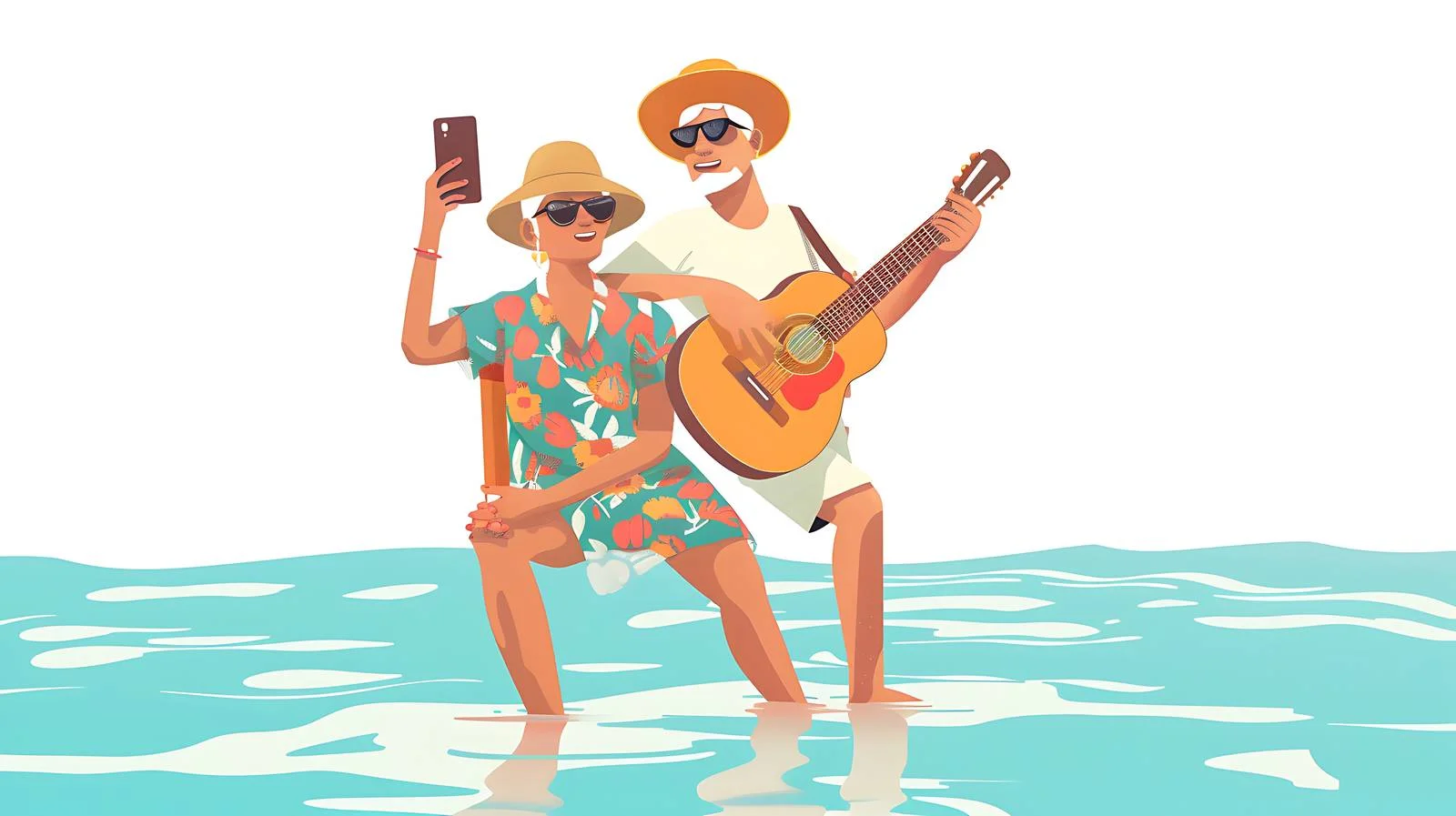 Elderly Couple Selfie by Pool — free download from Dotvec