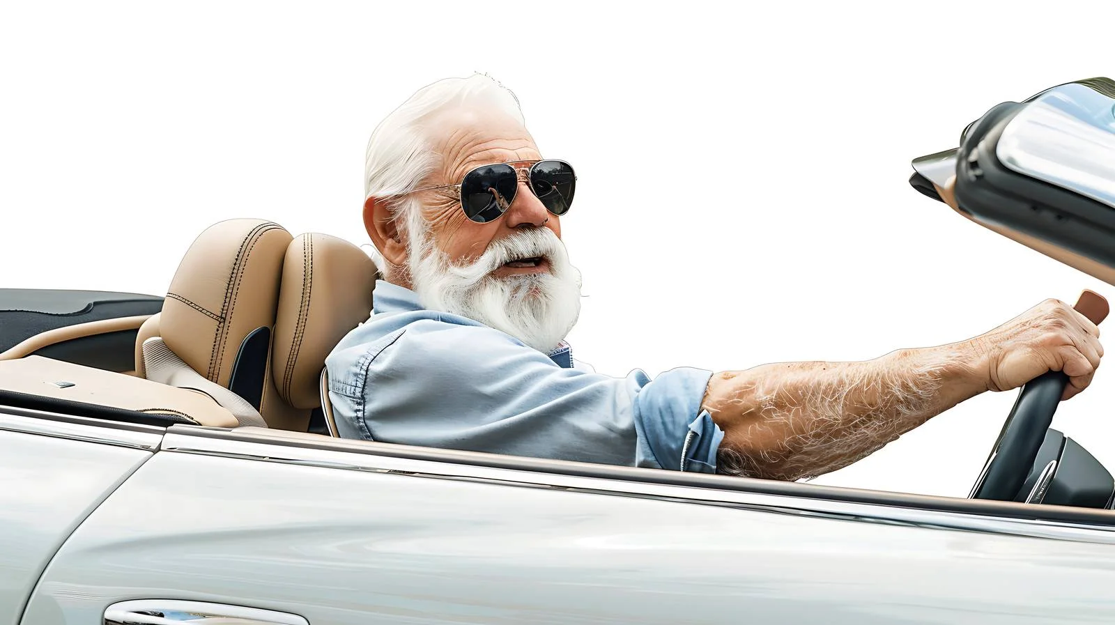 Senior Man Testing Convertible in Dealership — free download from Dotvec