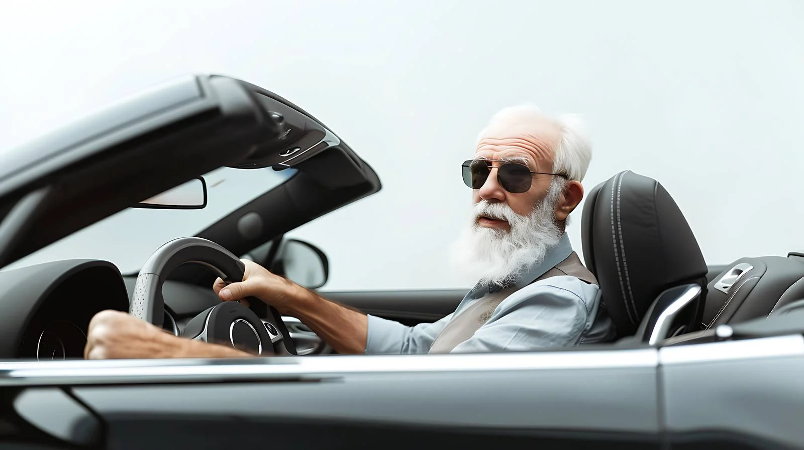 Senior Man Testing Convertible Car Dealership — free download from Dotvec