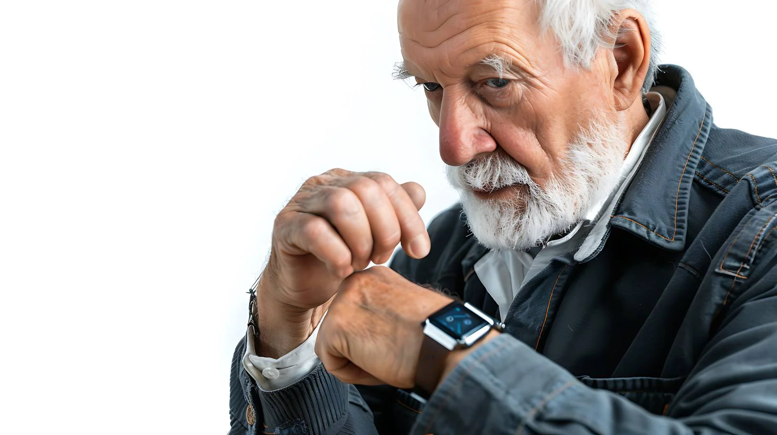 Elderly Person Using Smartwatch Close-Up — free download from Dotvec
