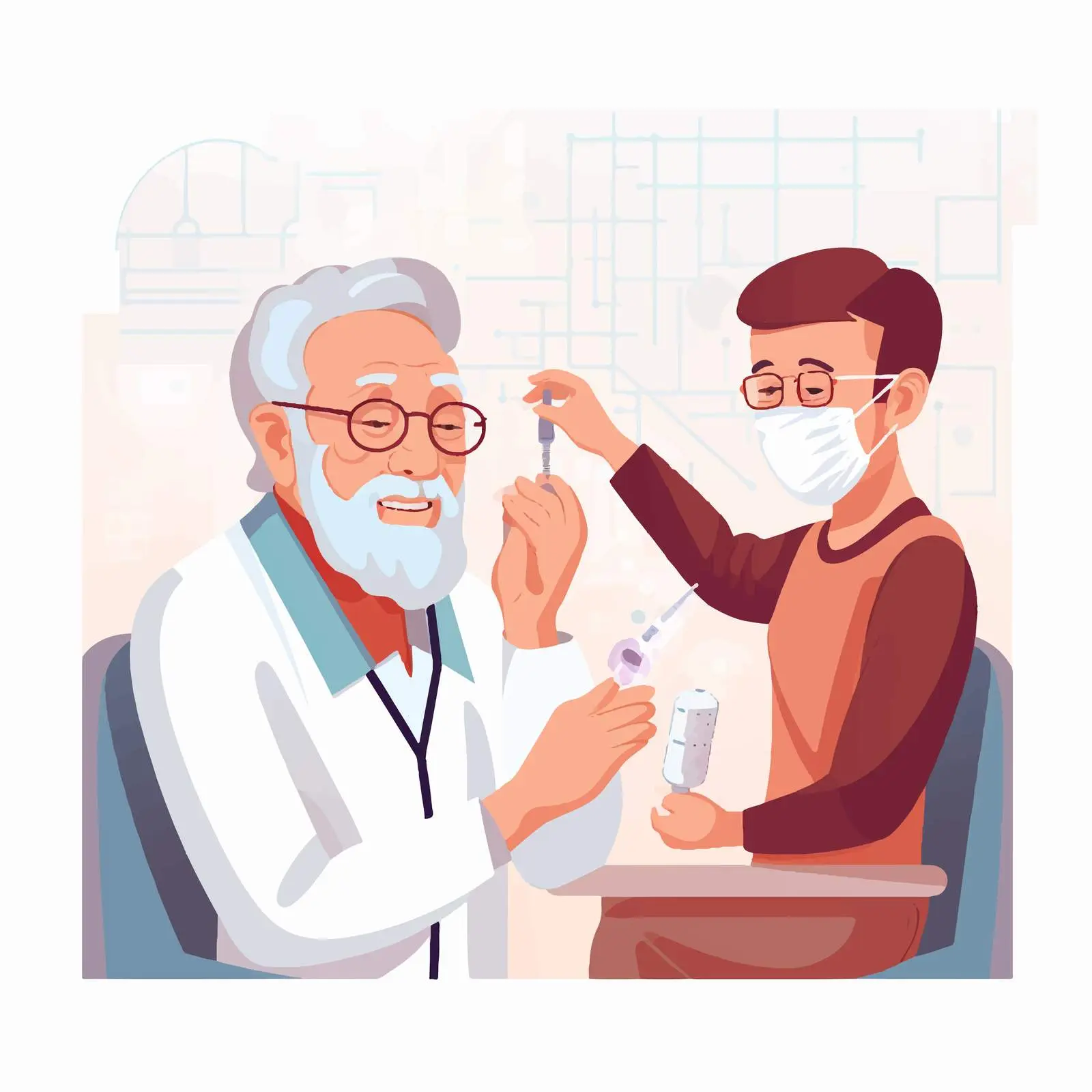 Senior Patient Undergoing COVID-19 PCR Test – free medical procedure image from Dotvec