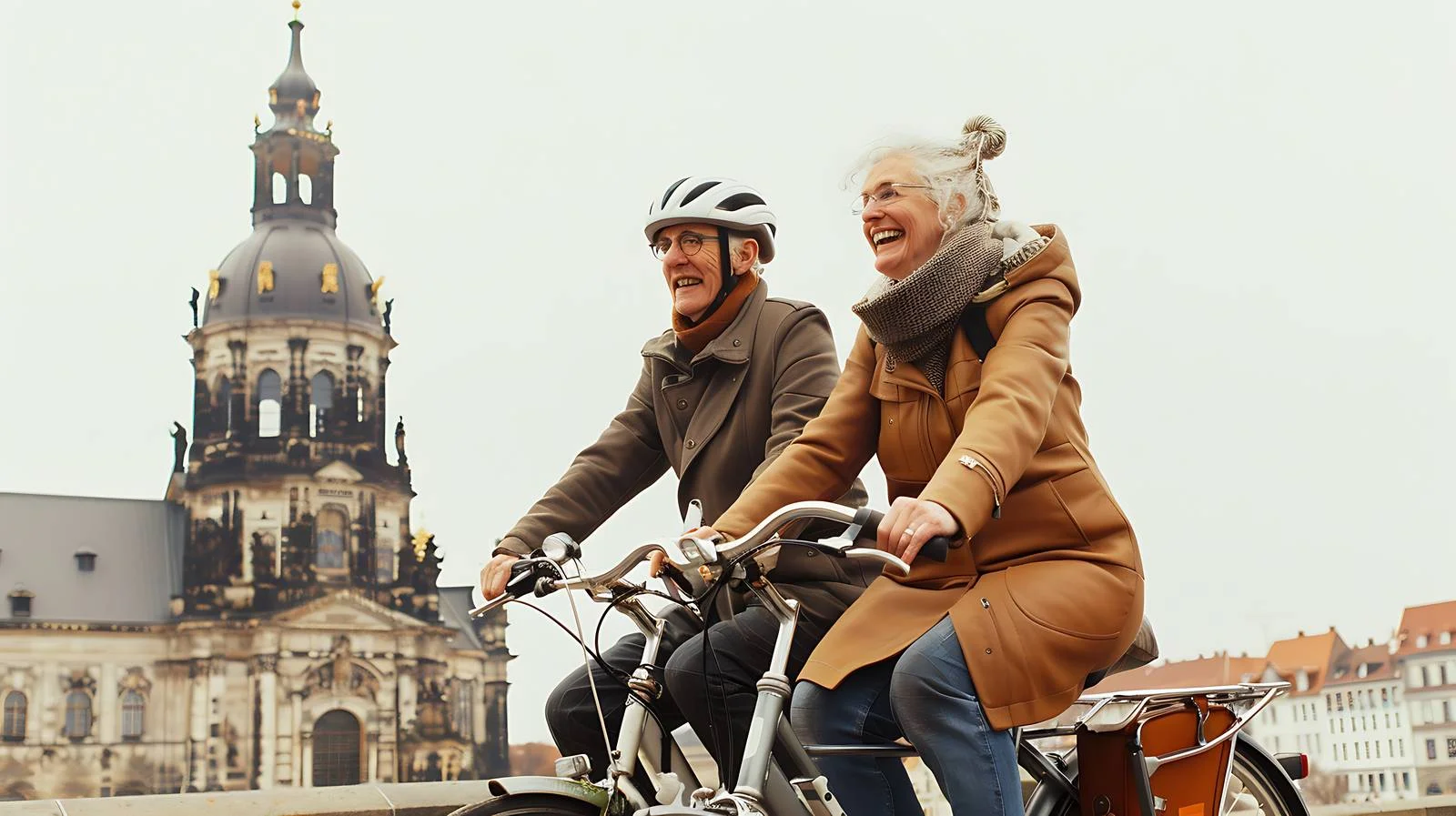 Elderly Tourists on Electric Bicycle — free download from Dotvec