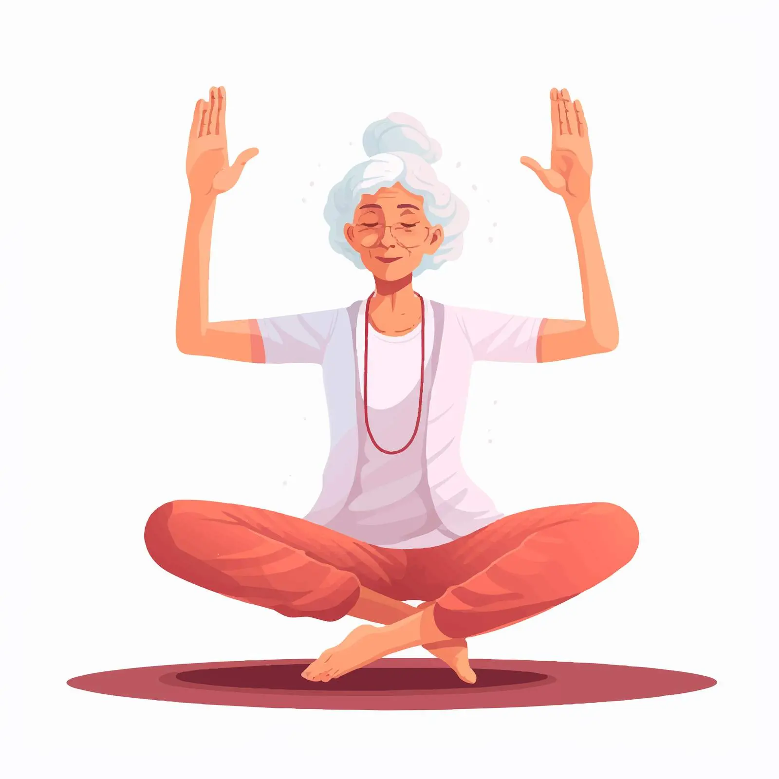 Senior Woman Practicing Yoga Illustration Vector — free download from Dotvec