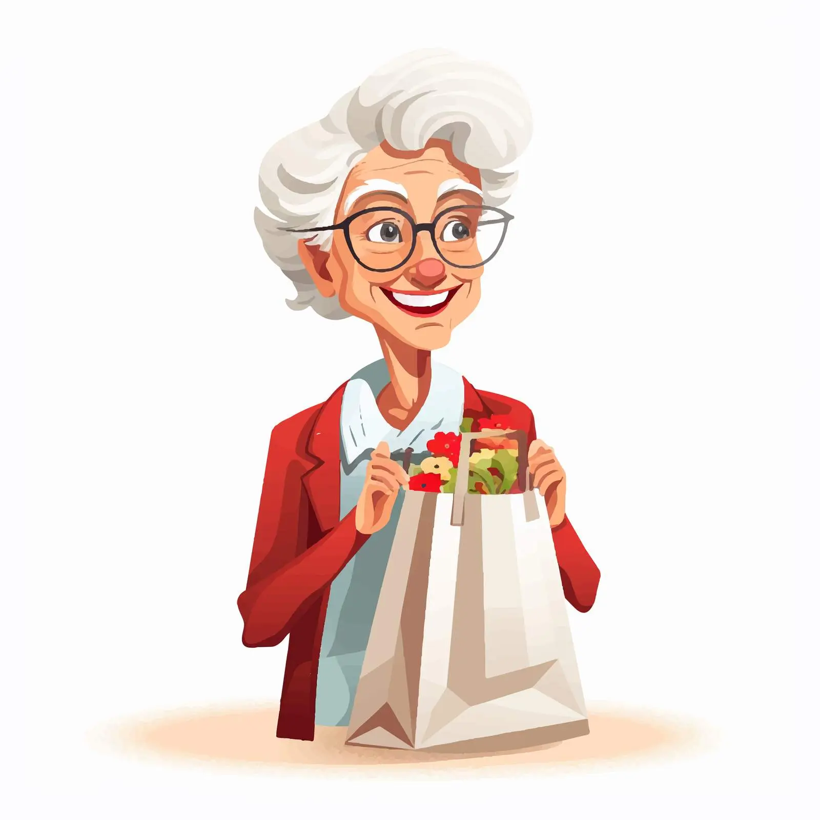 Senior Woman with Shopping Bag Vector Illustration — free download from Dotvec