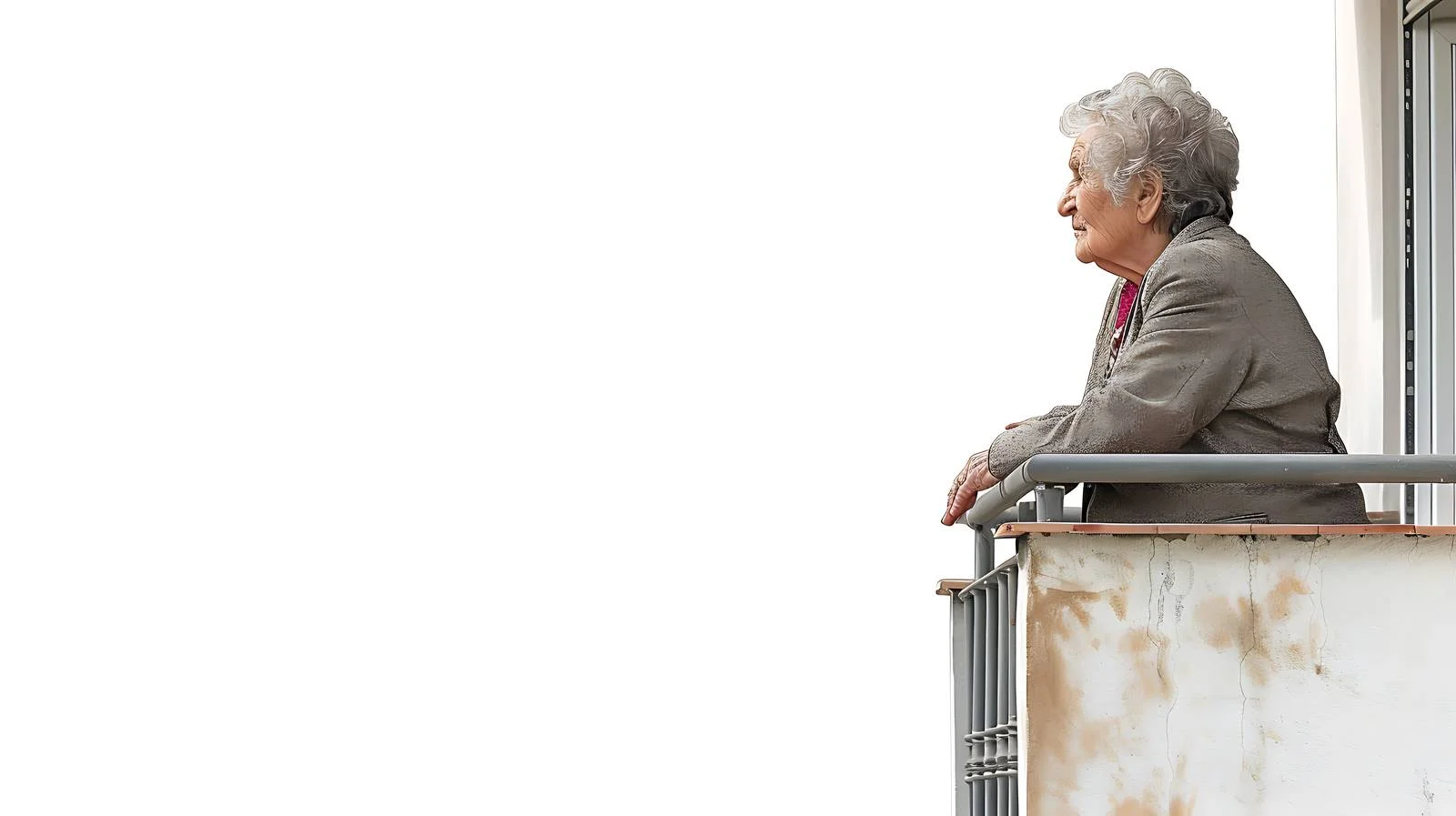 Peaceful Senior Woman Retirement Home Balcony — free download from Dotvec