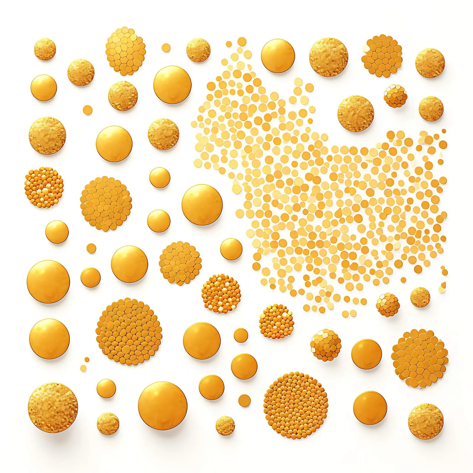 Gold Sequins Elements Set Isolated for Design – free vector graphics image from Dotvec