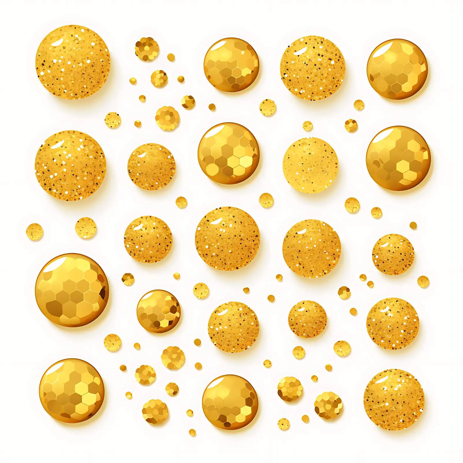 Gold Sequin Elements Set Isolated Image — free download from Dotvec