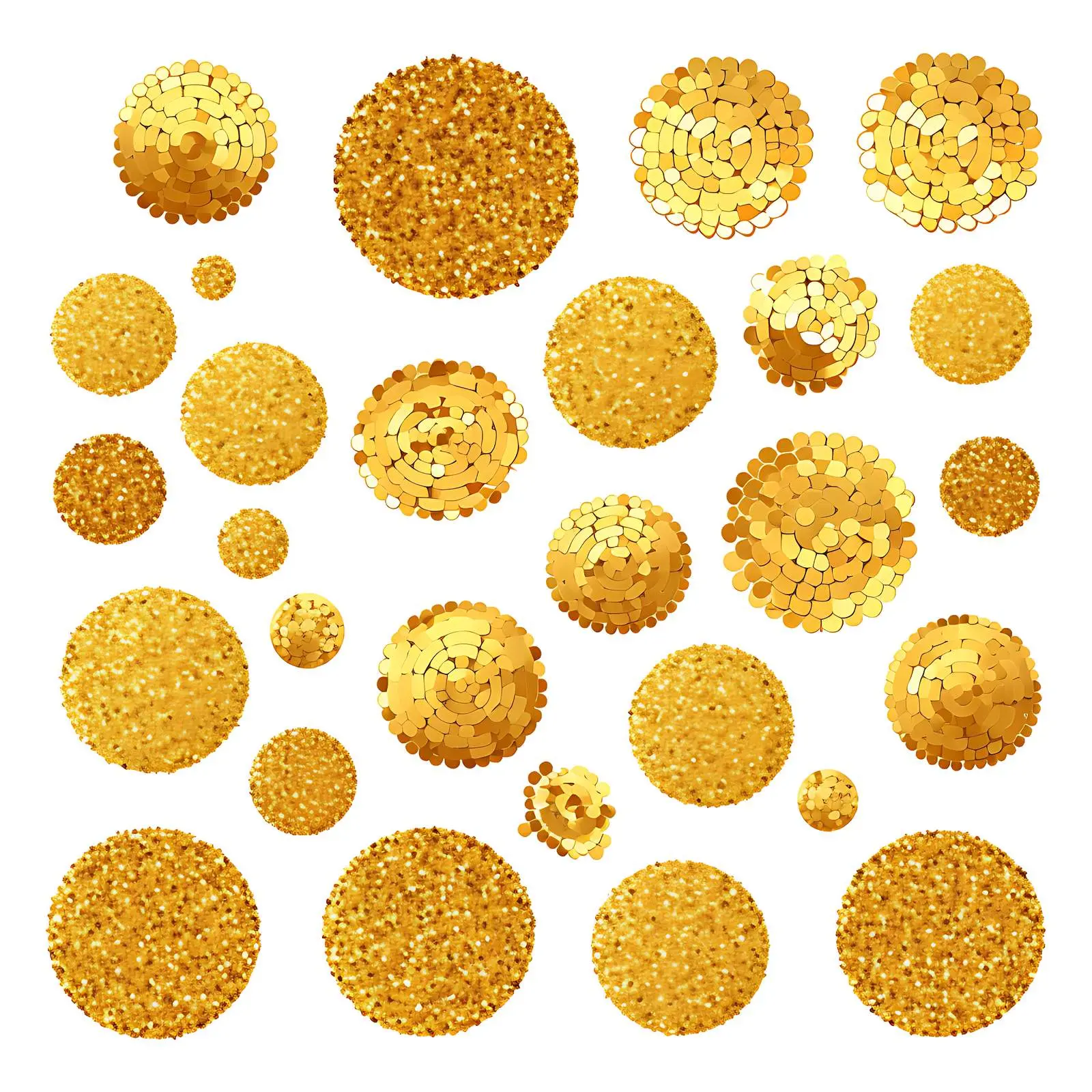 Gold Sequin Elements Set Isolated Cartoon Vector — free download from Dotvec