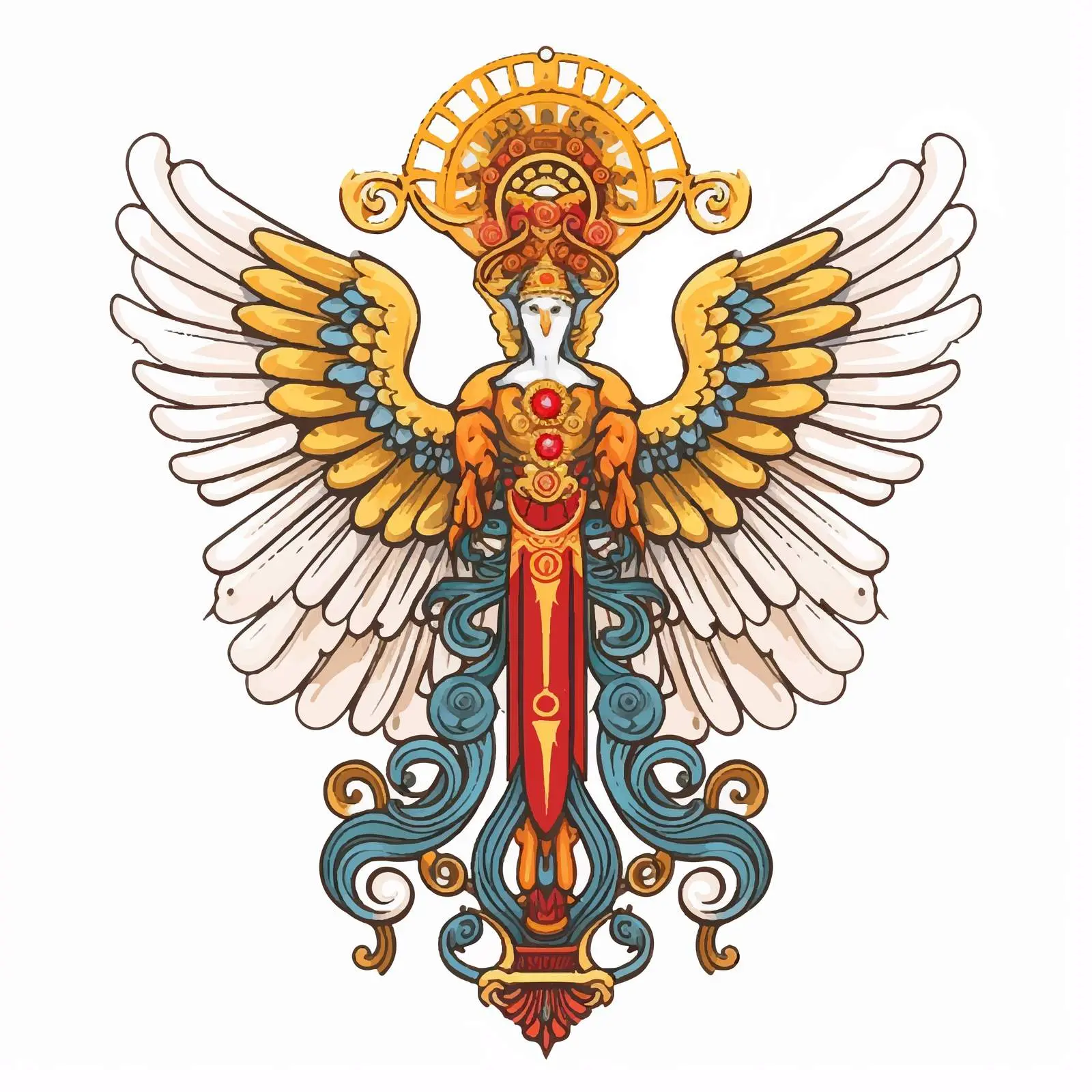 Byzantine Style Seraphim Illustration Vector Art — free download from Dotvec