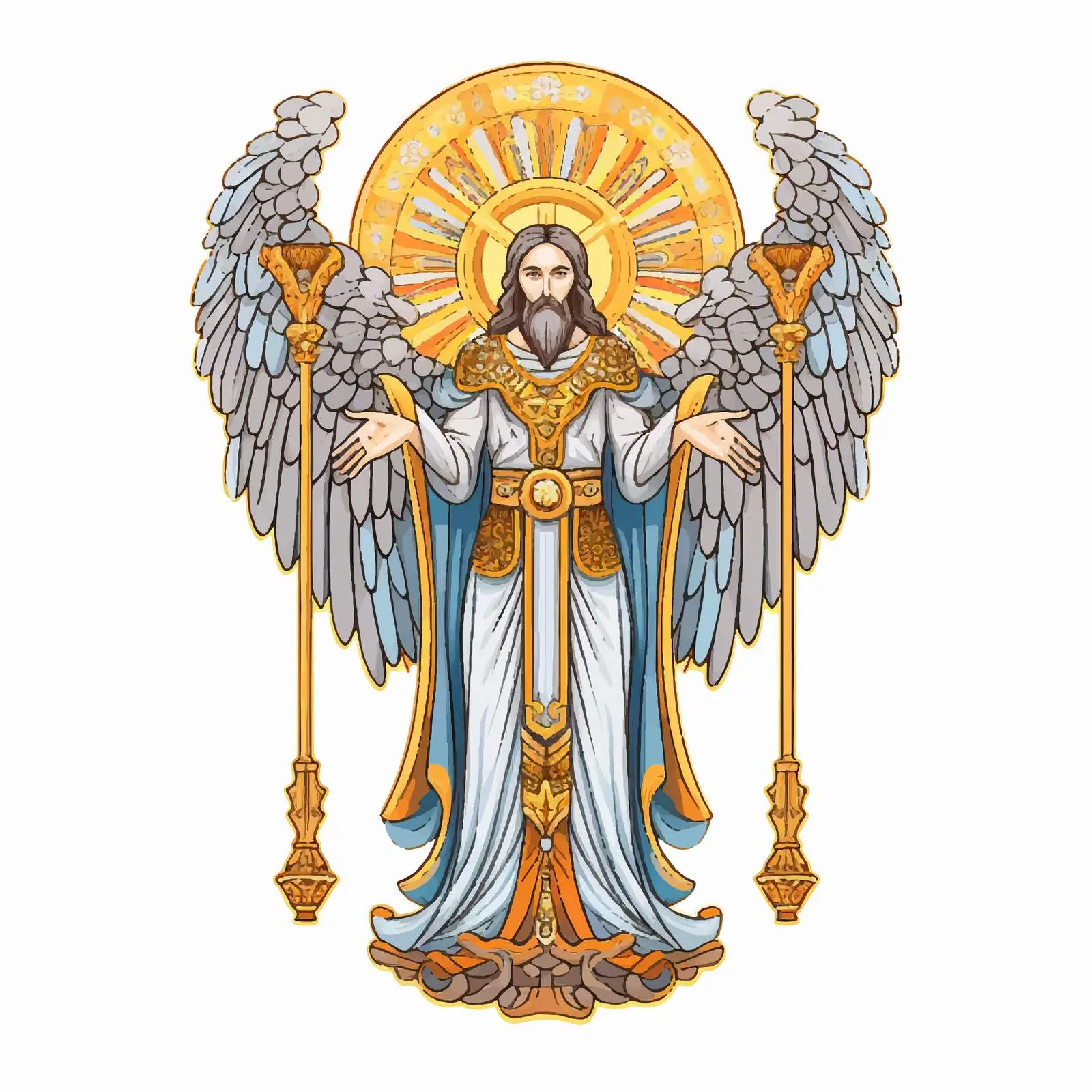 Byzantine Style Seraphim Illustration Vector — free download from Dotvec