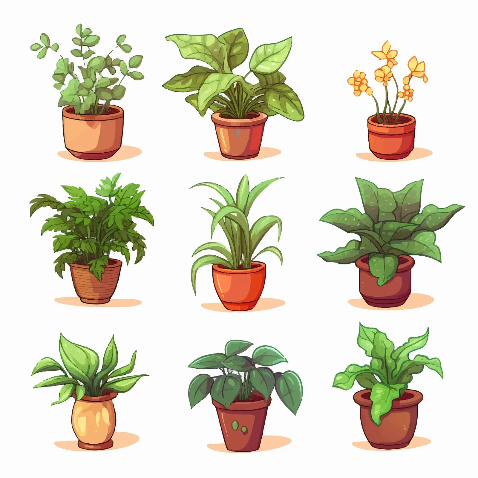 Isolated Plant in Pot Vector Illustrations — free download from Dotvec