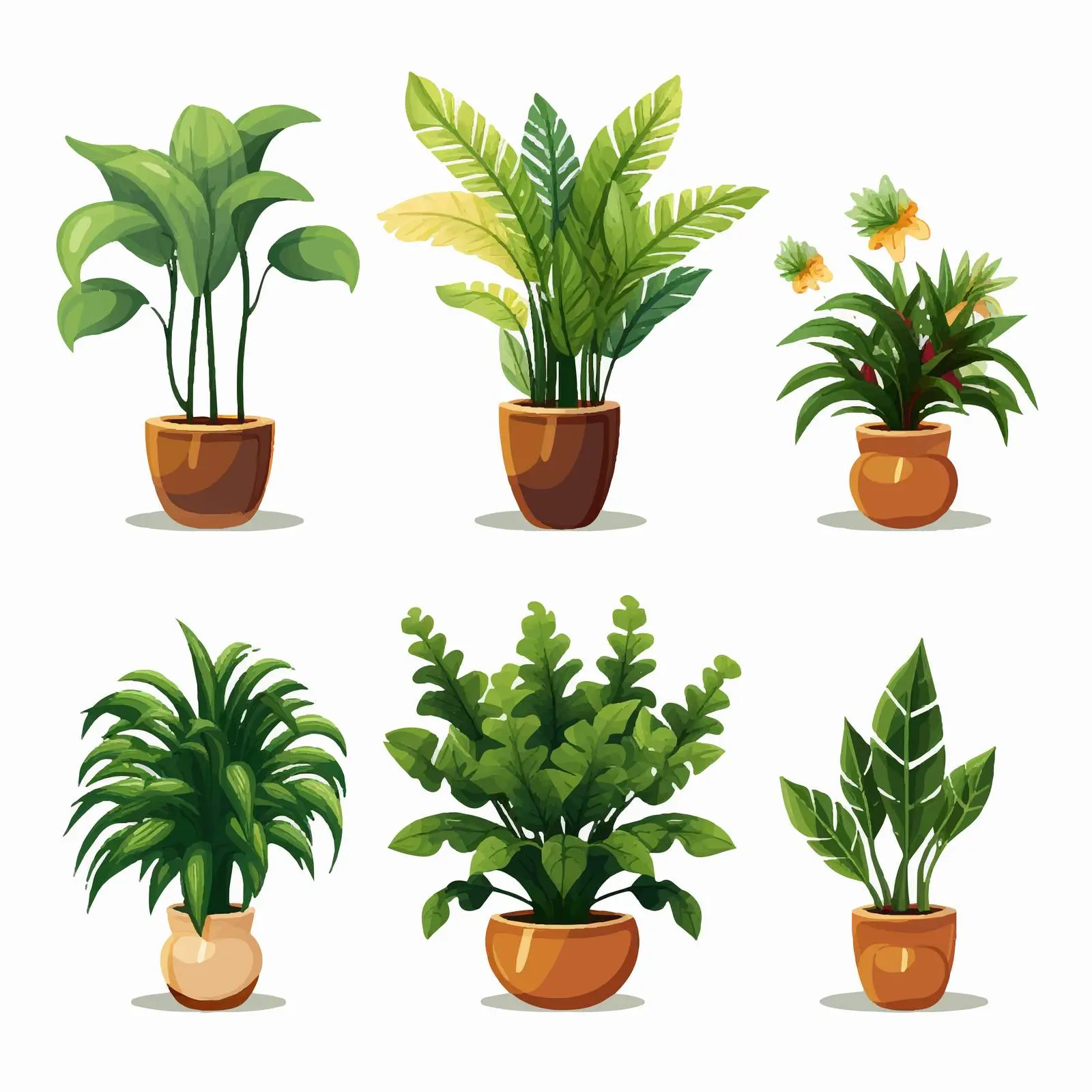 Isolated Plant Pot Illustrations Collection – free plant illustrations image from Dotvec