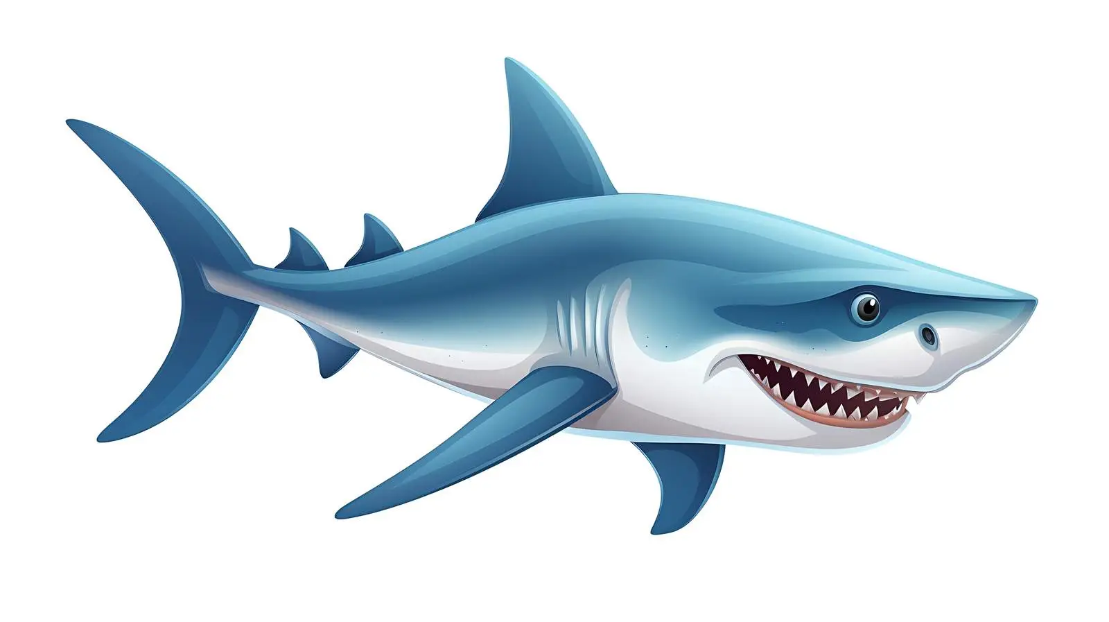 Serious Hammerhead Shark Cartoon Illustration — free download from Dotvec