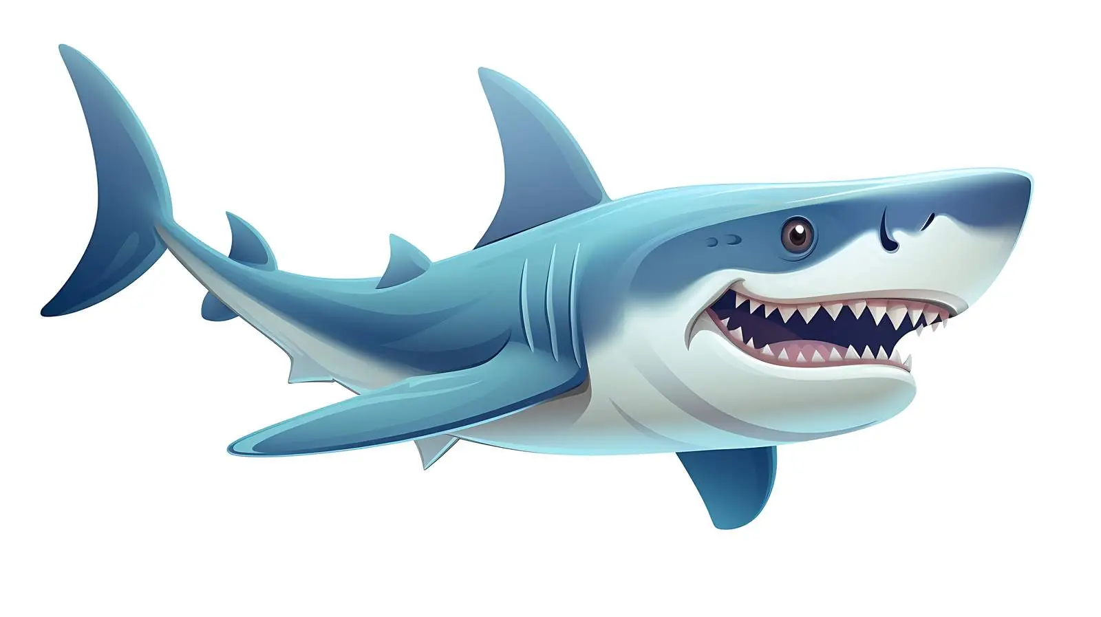 Serious Hammerhead Shark Cartoon Illustration — free download from Dotvec