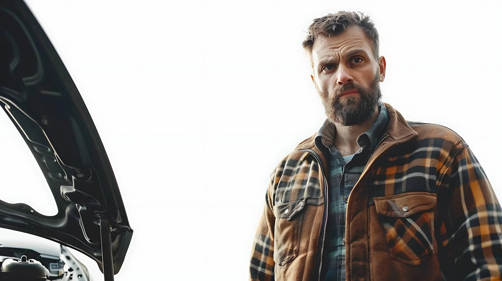 Man with Car Breakdown Inspection — free download from Dotvec