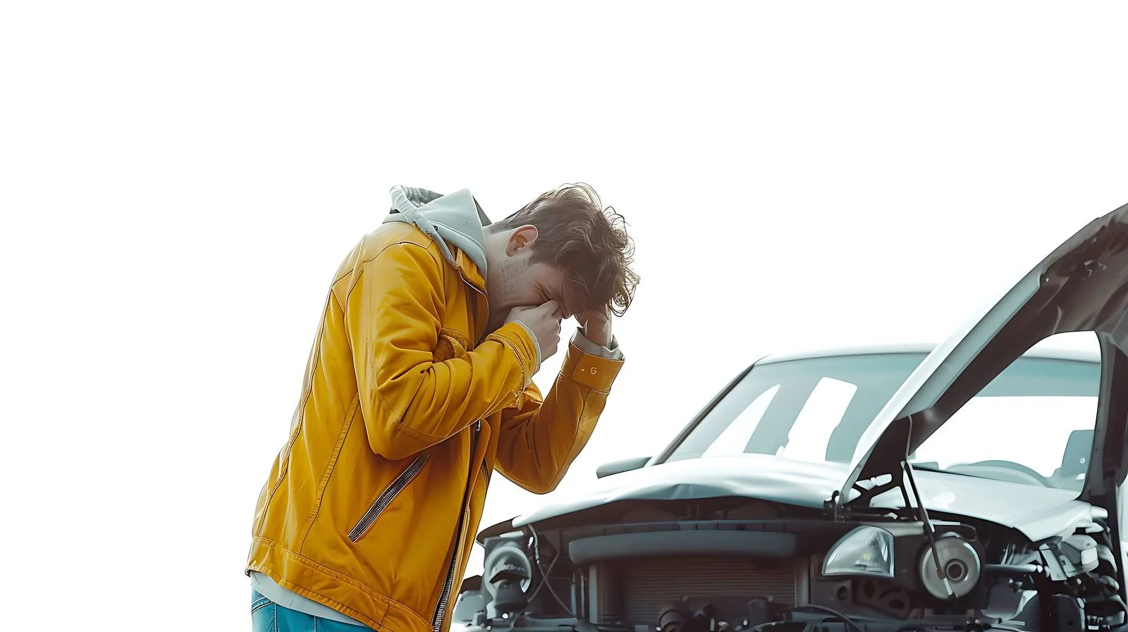 Man with Car Breakdown Headache — free download from Dotvec