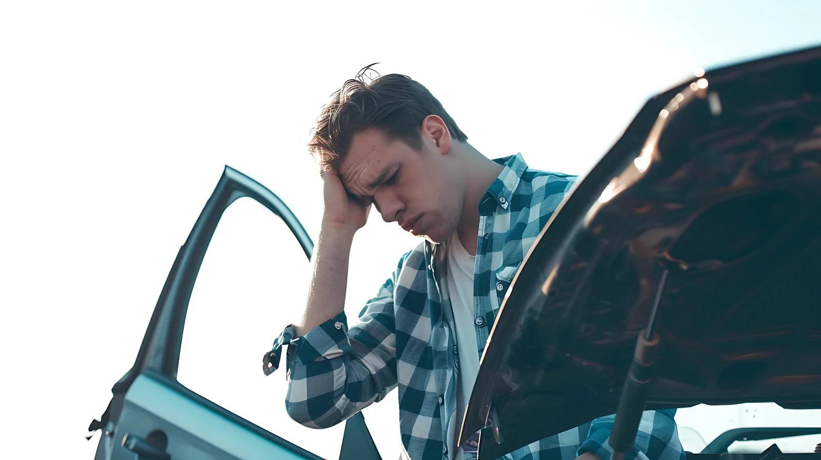 Stressed Man Car Breakdown Scene — free download from Dotvec