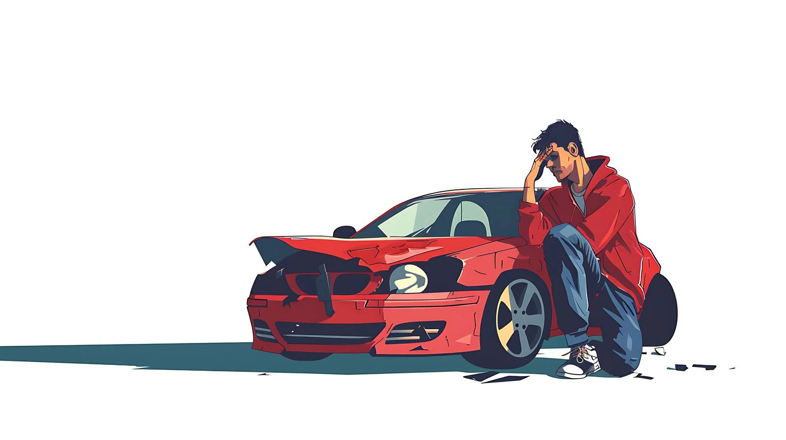 Man with Car Breakdown Headache — free download from Dotvec