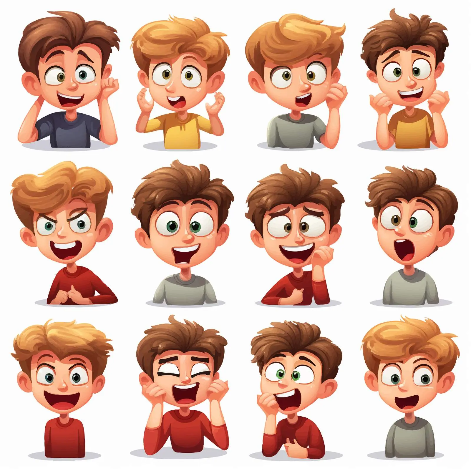 Set of 16 Emotions Isolated on White Background — free download from Dotvec