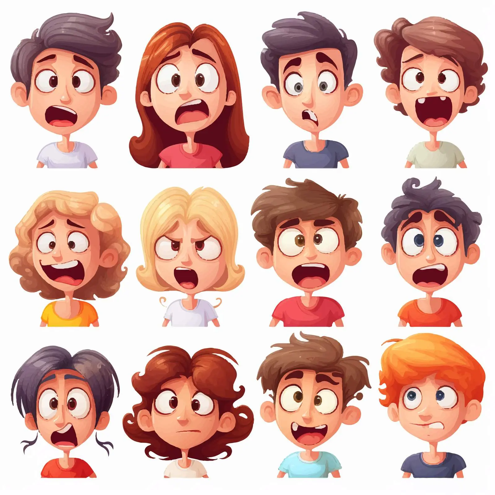 Set of 16 Emotions Isolated on White Background — free download from Dotvec