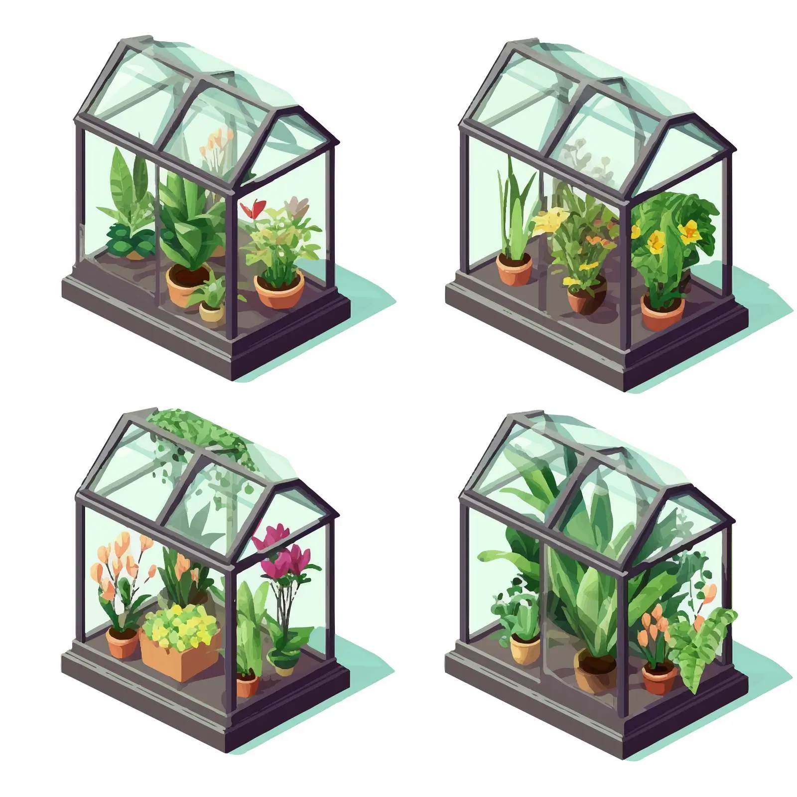 3D Greenhouse Hotbed with Seedlings Illustration — free download from Dotvec