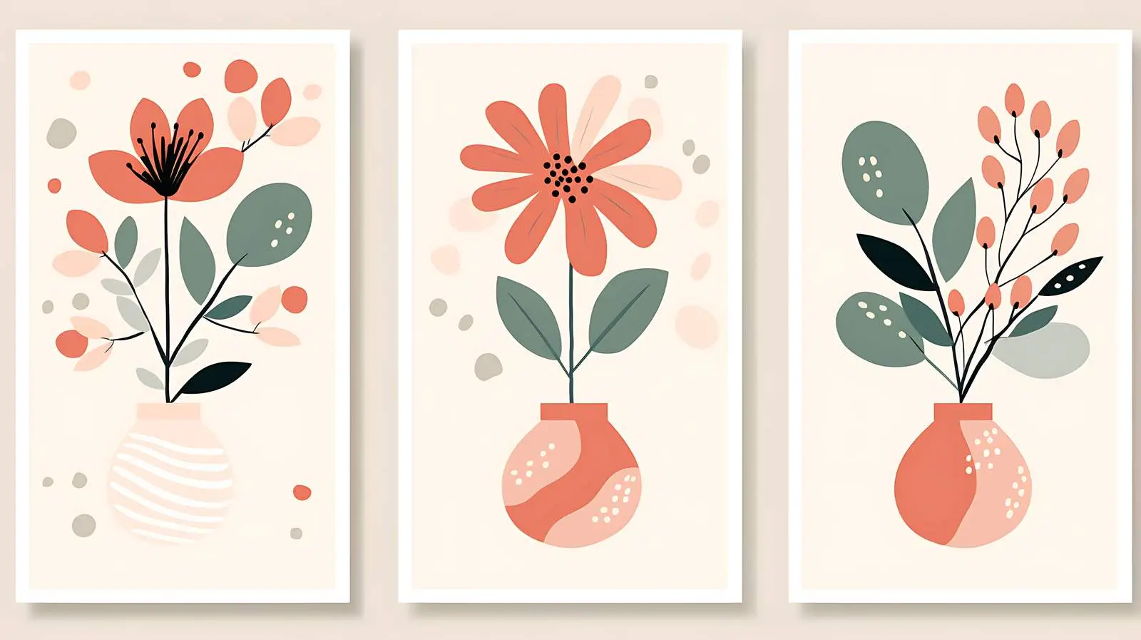Abstract Botanical Flower Market Posters — free download from Dotvec