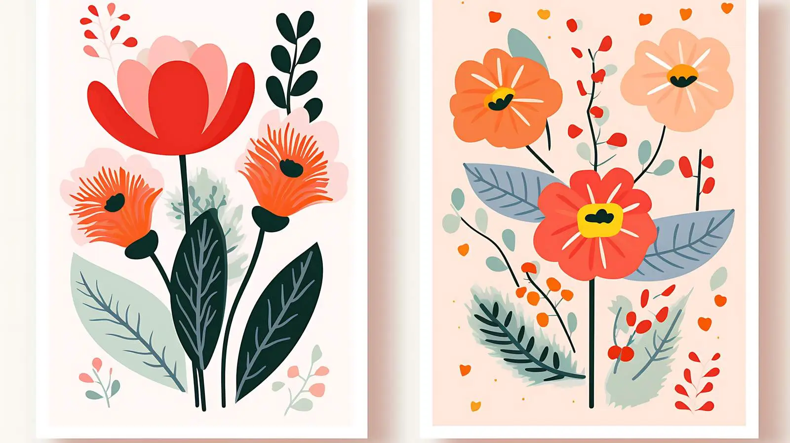 Trendy Botanical Flower Market Posters — free download from Dotvec