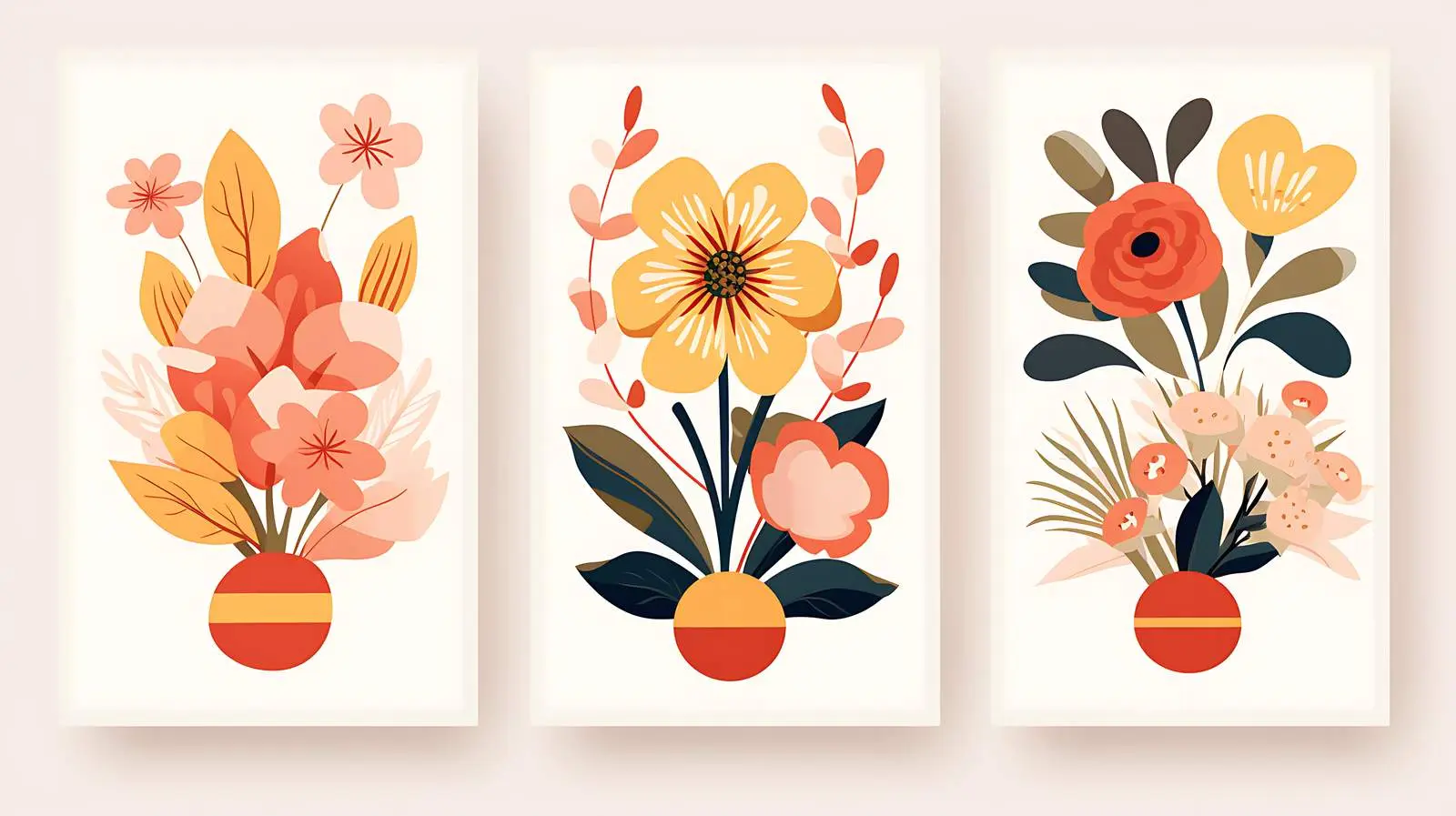 Abstract Flower Market Posters Collection — free download from Dotvec