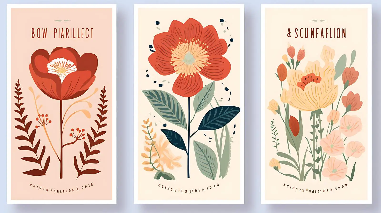 Abstract Flower Market Posters Collection — free download from Dotvec