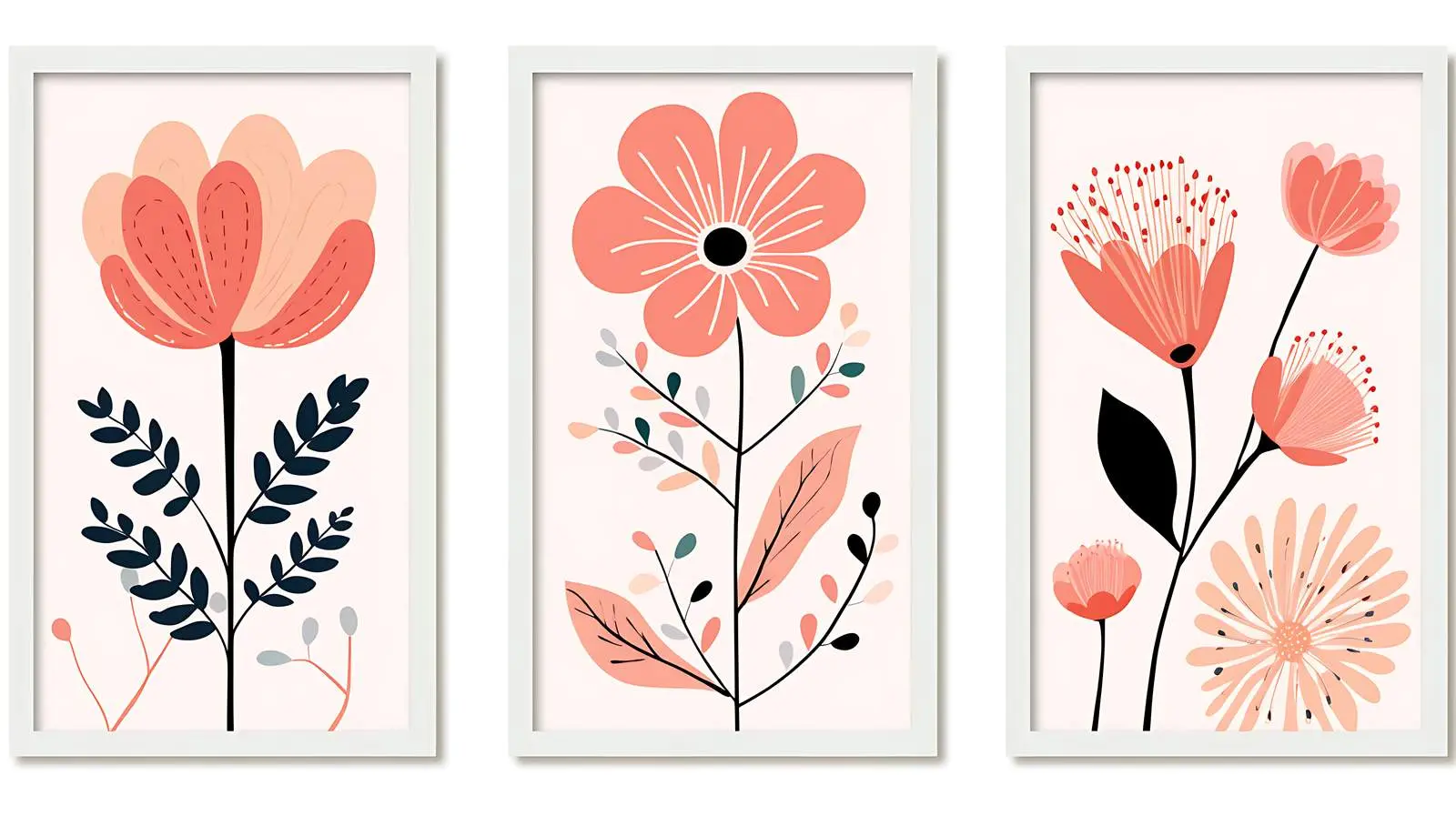 Abstract Flower Market Posters Set — free download from Dotvec