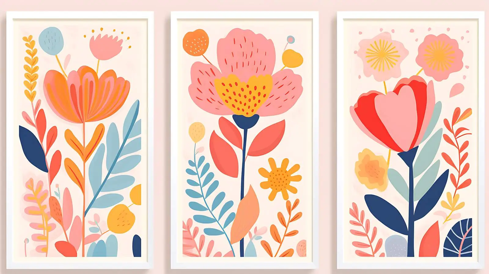 Trendy Flower Market Poster Set — free download from Dotvec