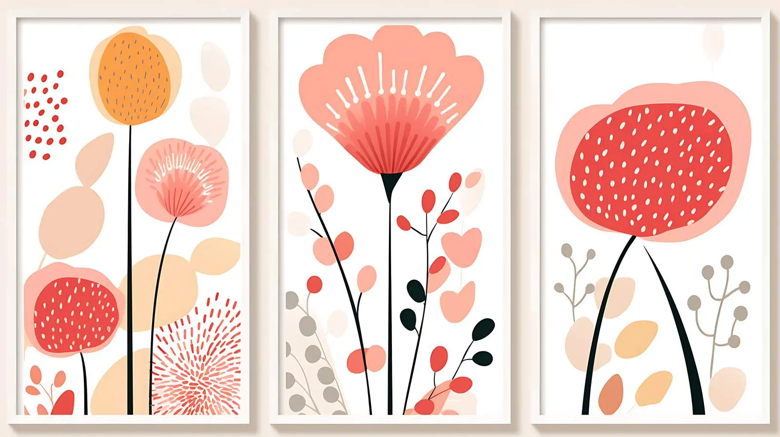 Abstract Flower Market Poster Set — free download from Dotvec
