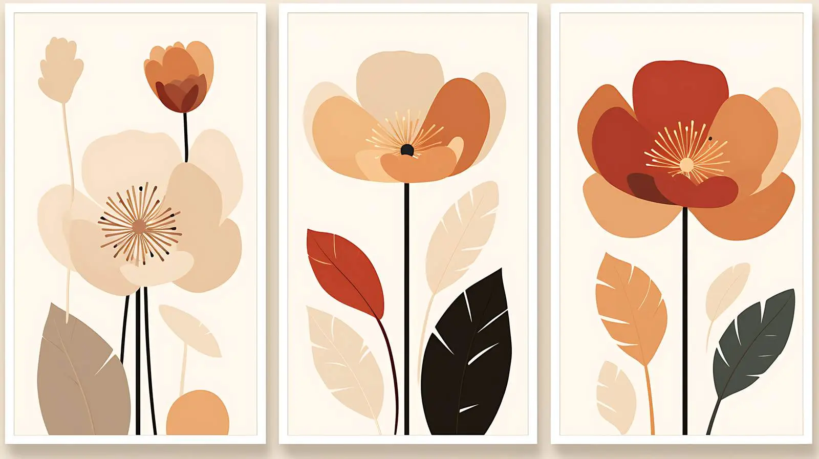 Abstract Flower Market Posters Set — free download from Dotvec